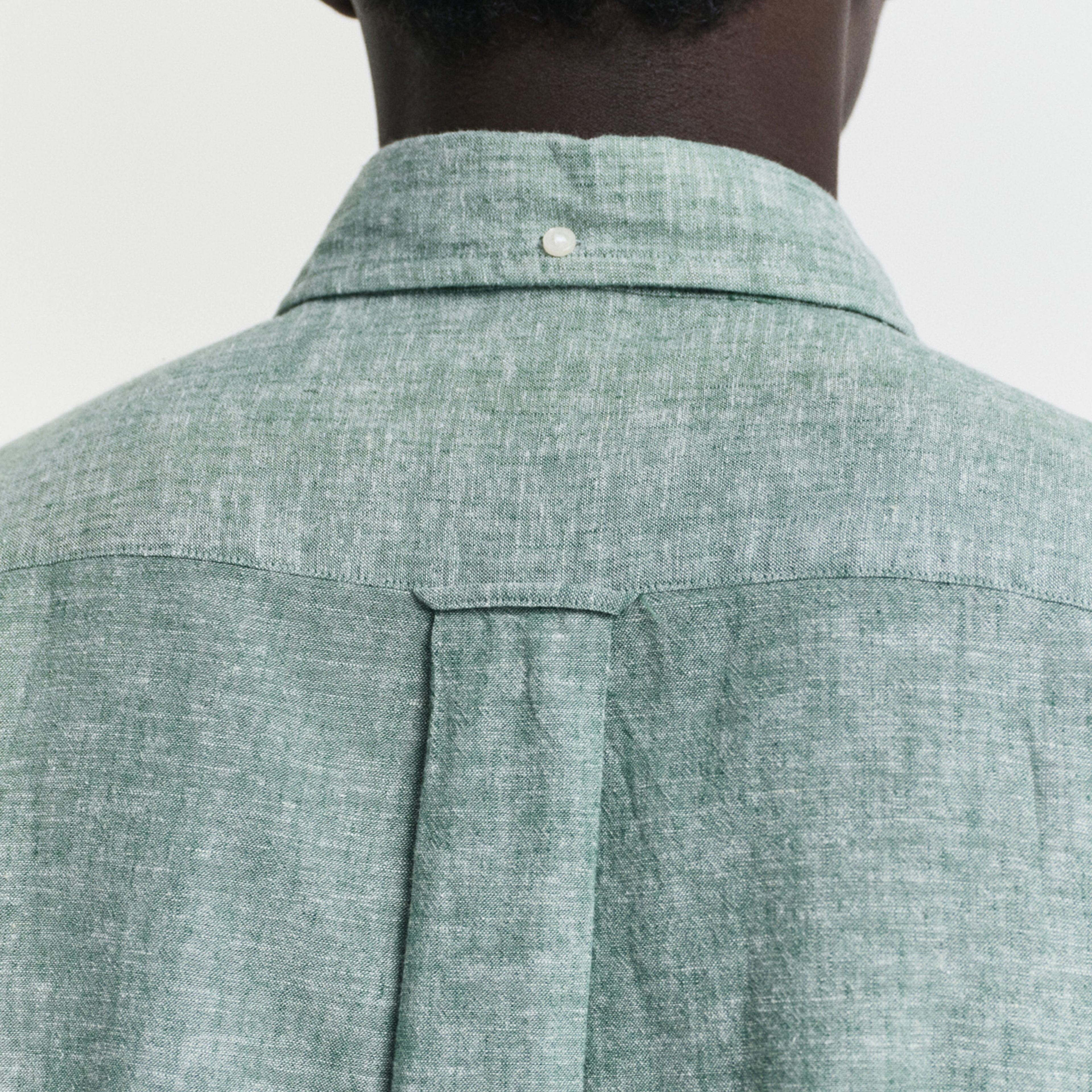 GANT Erkek Yeşil Regular Fit Düğmeli Yaka Keten Gömlek