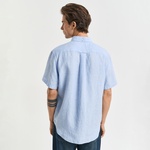 GANT Erkek Mavi Regular Fit Düğmeli Yaka Keten Gömlek