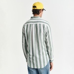 GANT Erkek Yeşil Regular Fit Düğmeli Yaka Çizgili Gömlek