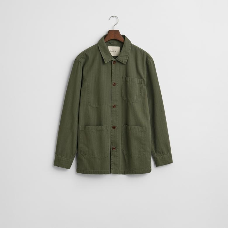 GANT Erkek Yeşil Regular Fit Klasik Yaka Gömlek