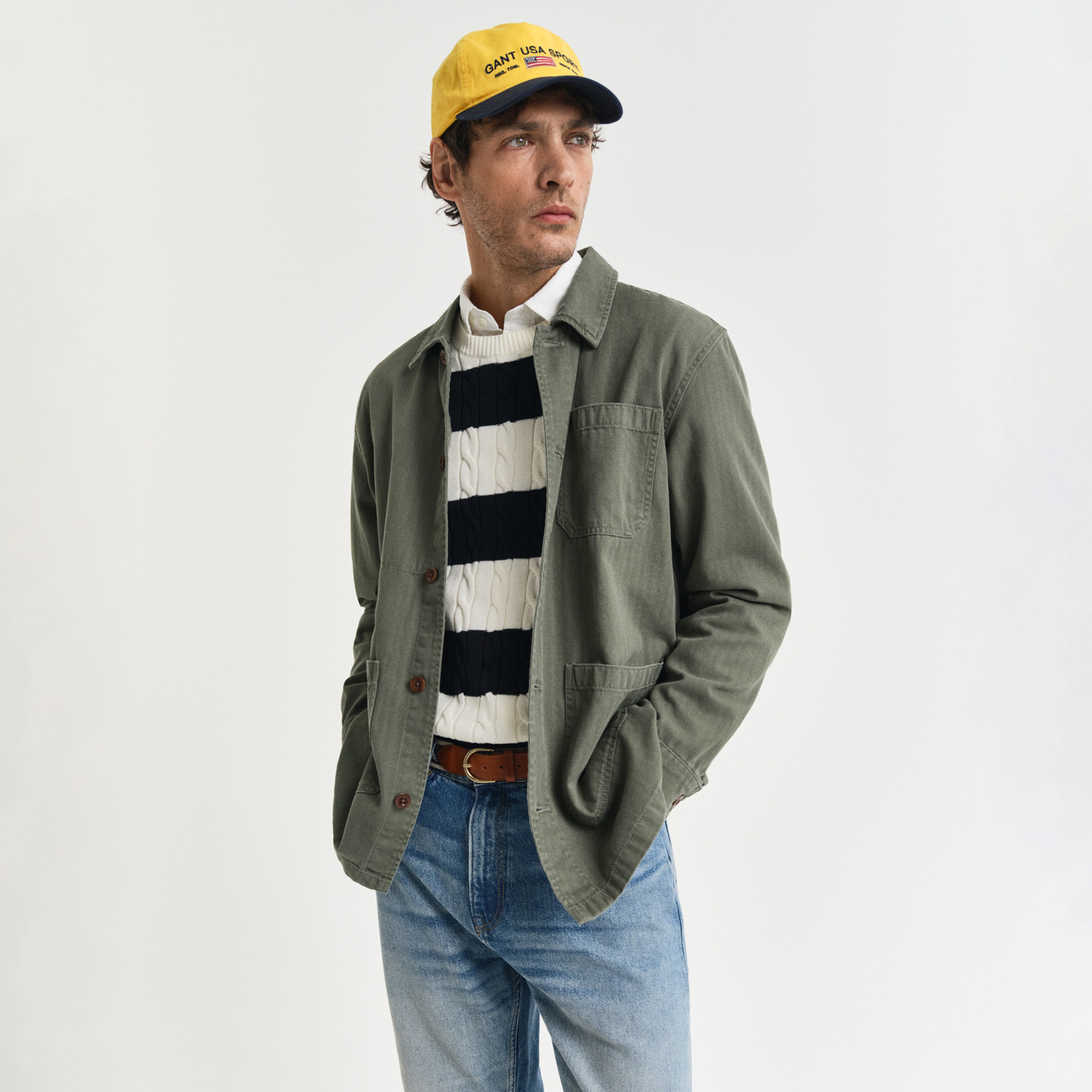 GANT Erkek Yeşil Regular Fit Klasik Yaka Gömlek