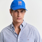 GANT Erkek Lacivert Regular Fit Düğmeli Yaka Çizgili Gömlek