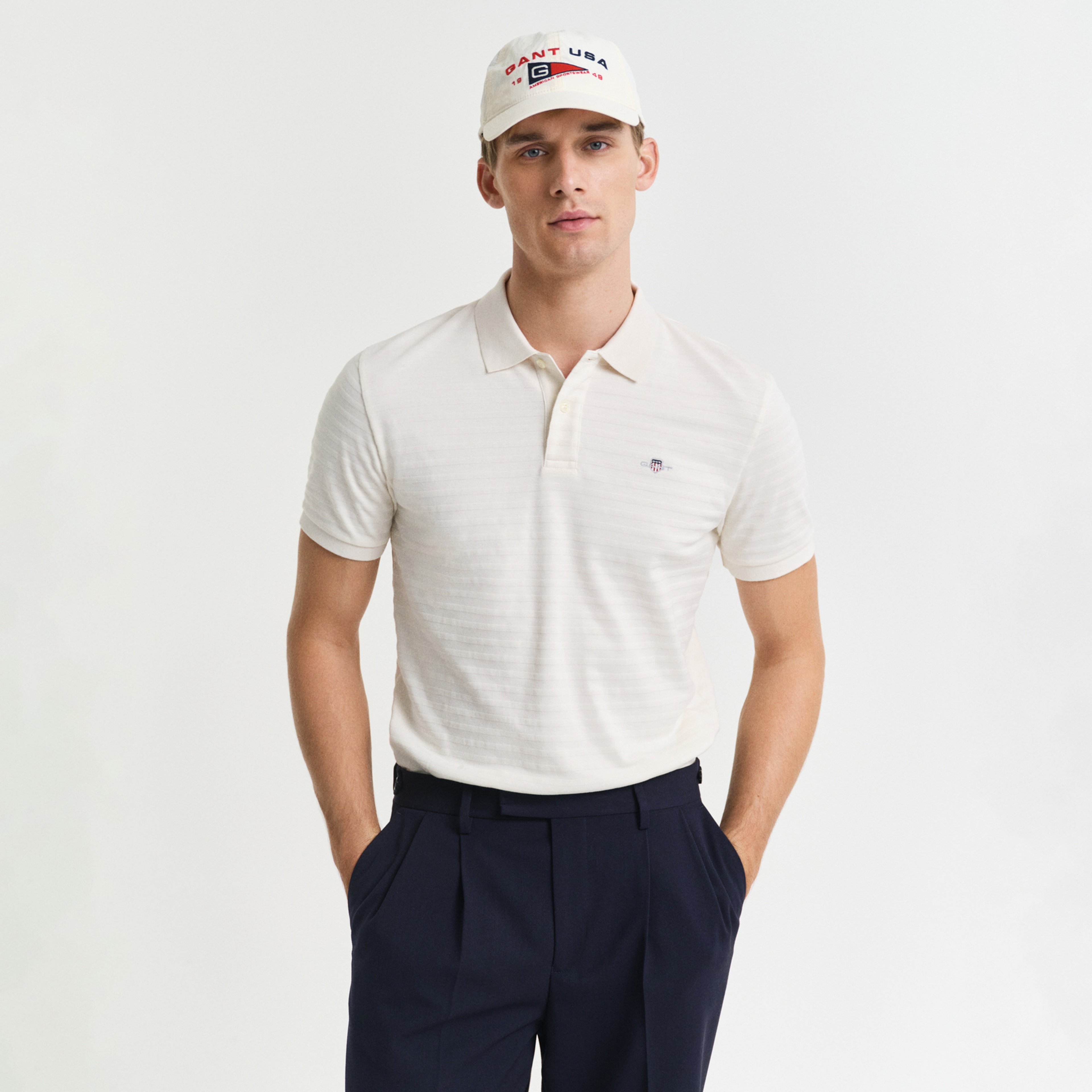 GANT Erkek Krem Regular Fit Polo
