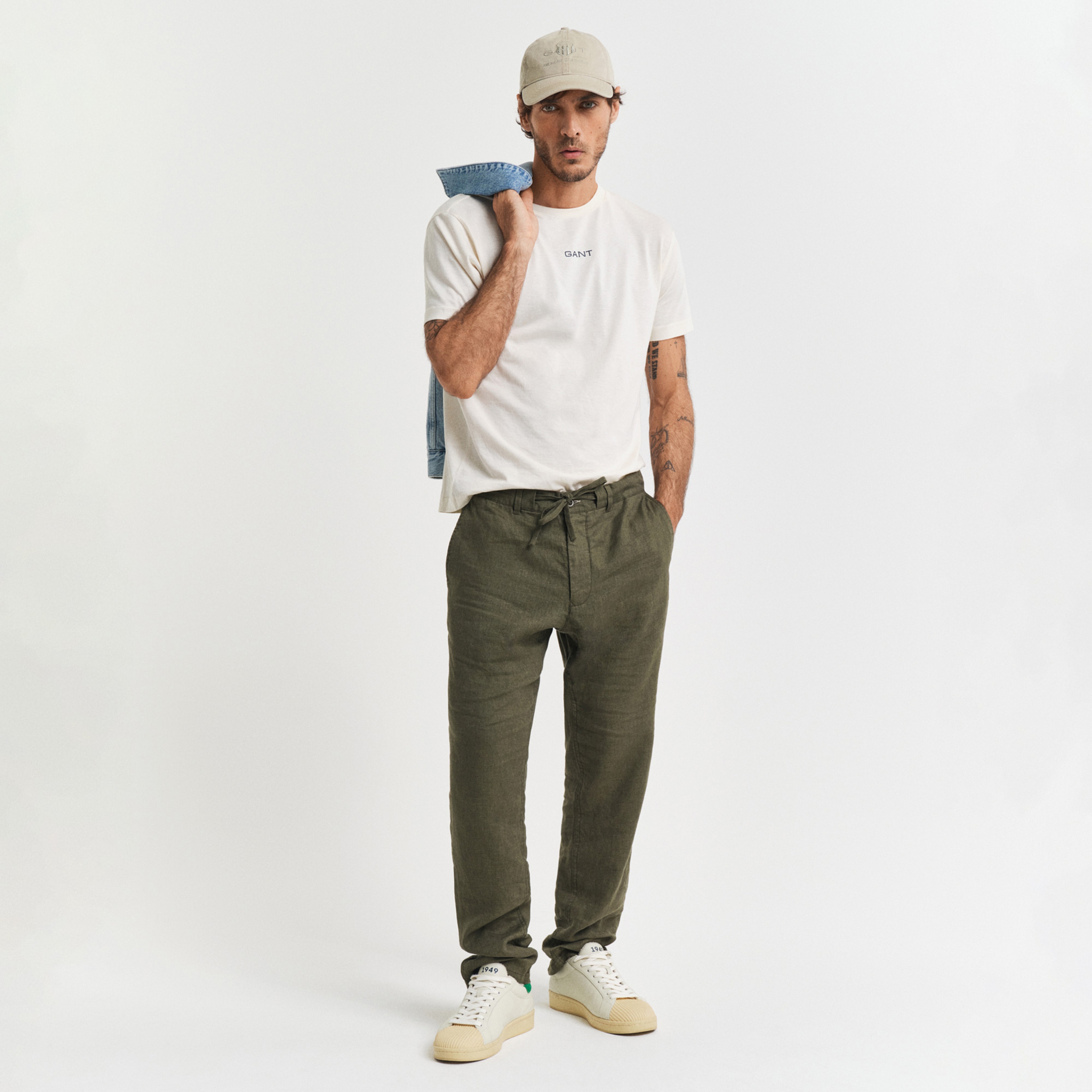 GANT Erkek Yeşil Relaxed Fit Pantolon