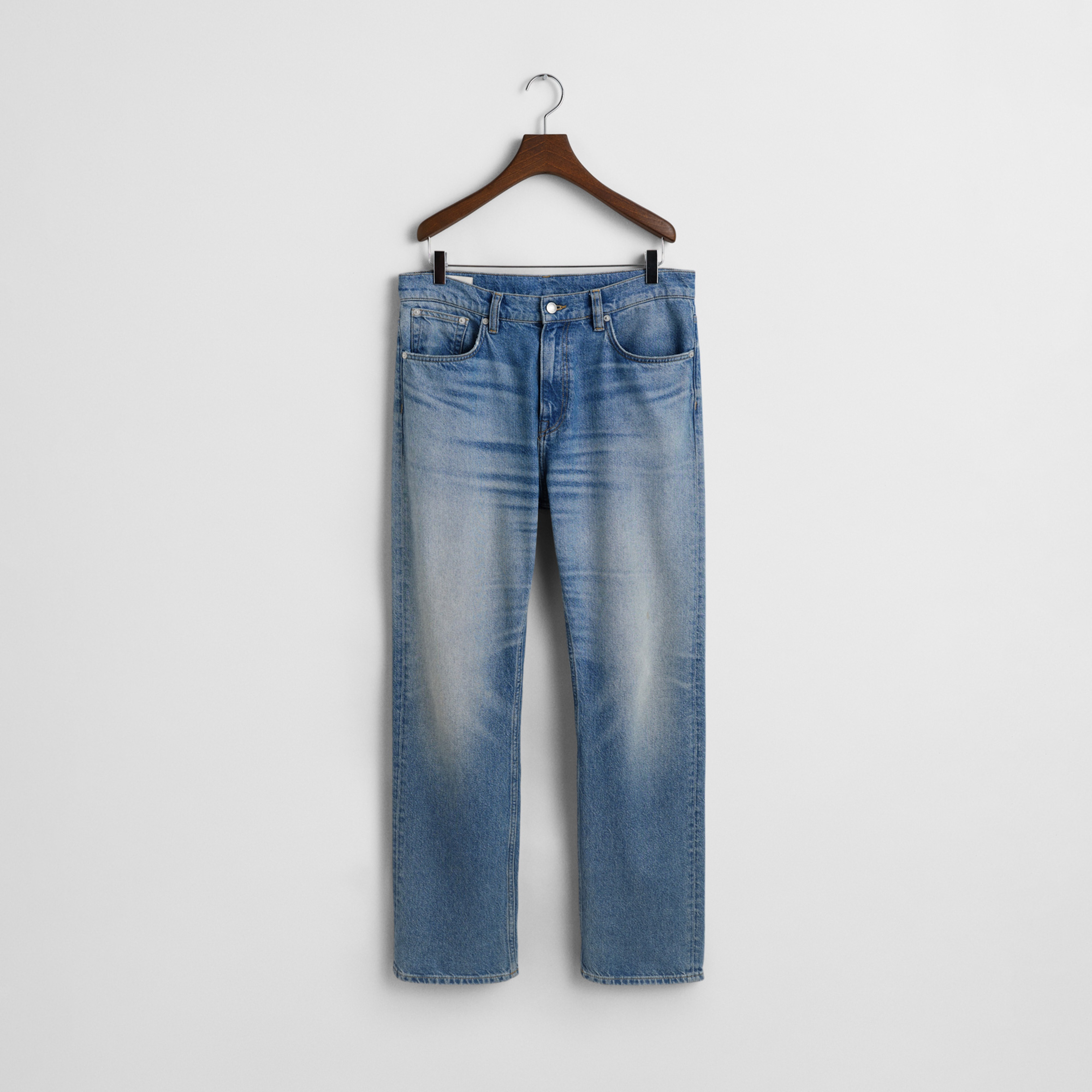 GANT Erkek Mavi Straight Fit Pantolon