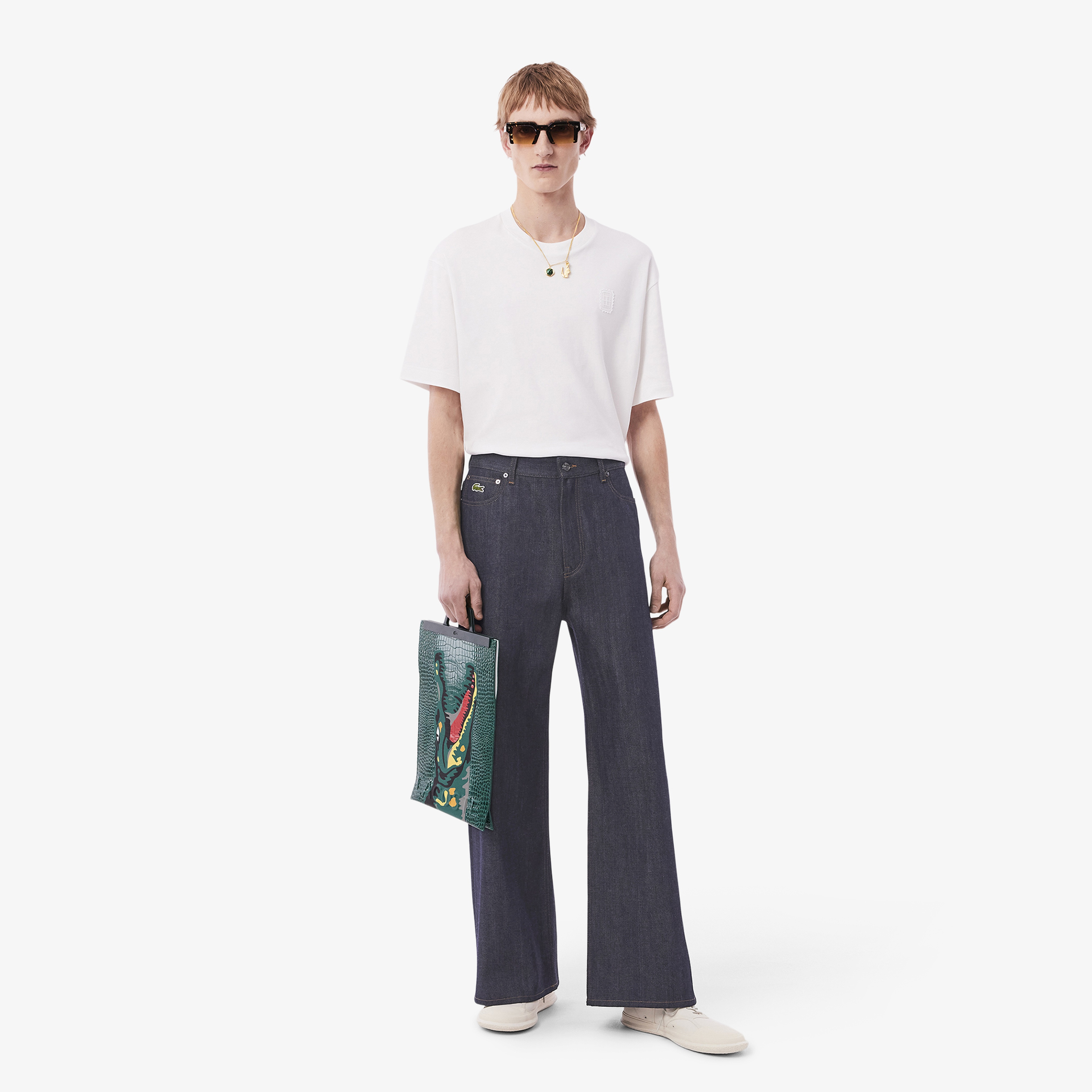 SS25 RUNWAY Erkek Wide Leg Mavi Jean Pantolon