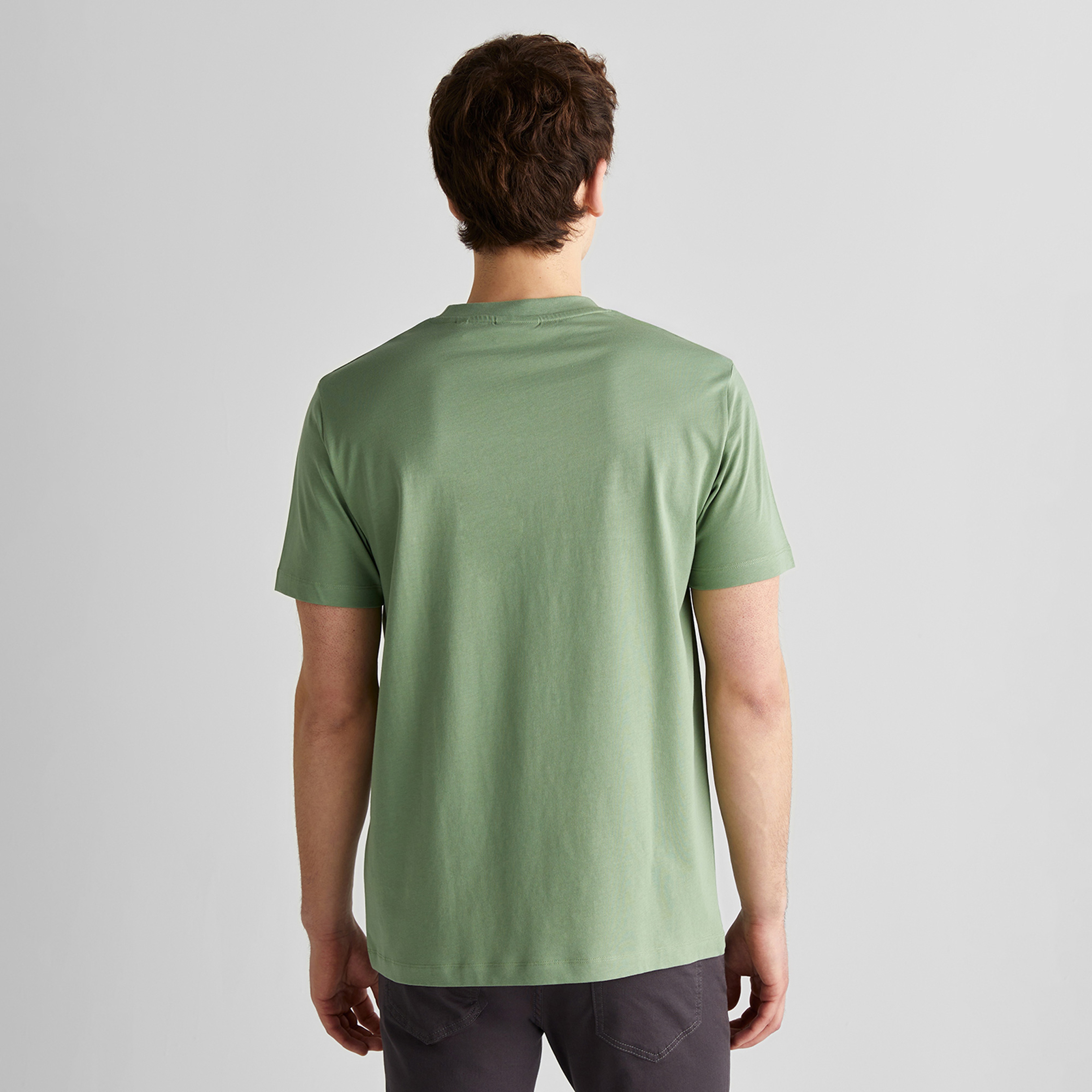 GANT Erkek Yeşil Regular Fit Bisiklet Yaka T-shirt