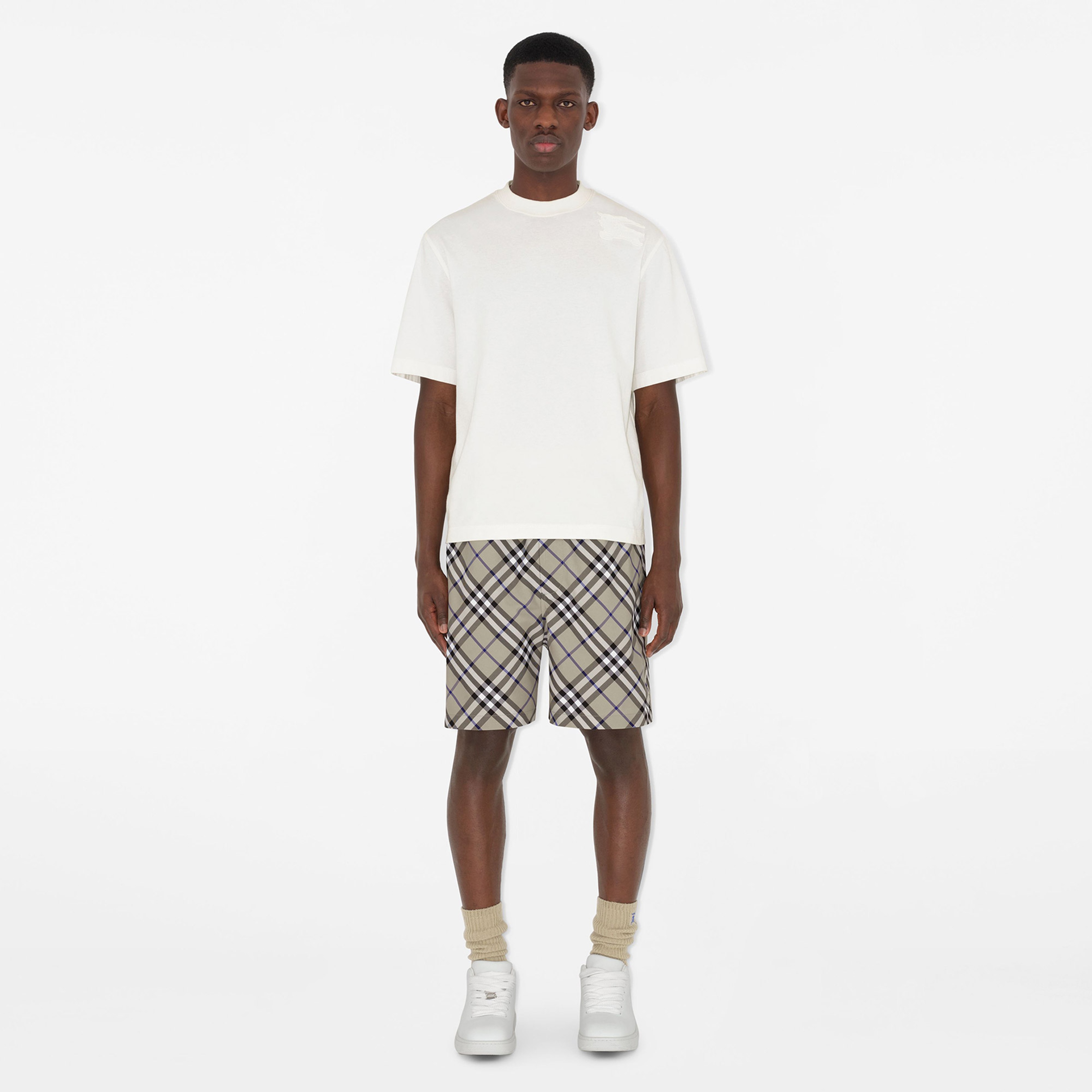 Burberry Check Erkek Krem Rengi Şort