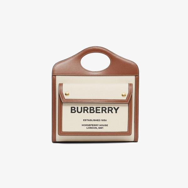 Burberry Mini Pocket Kadın Krem Rengi Omuz Çantası