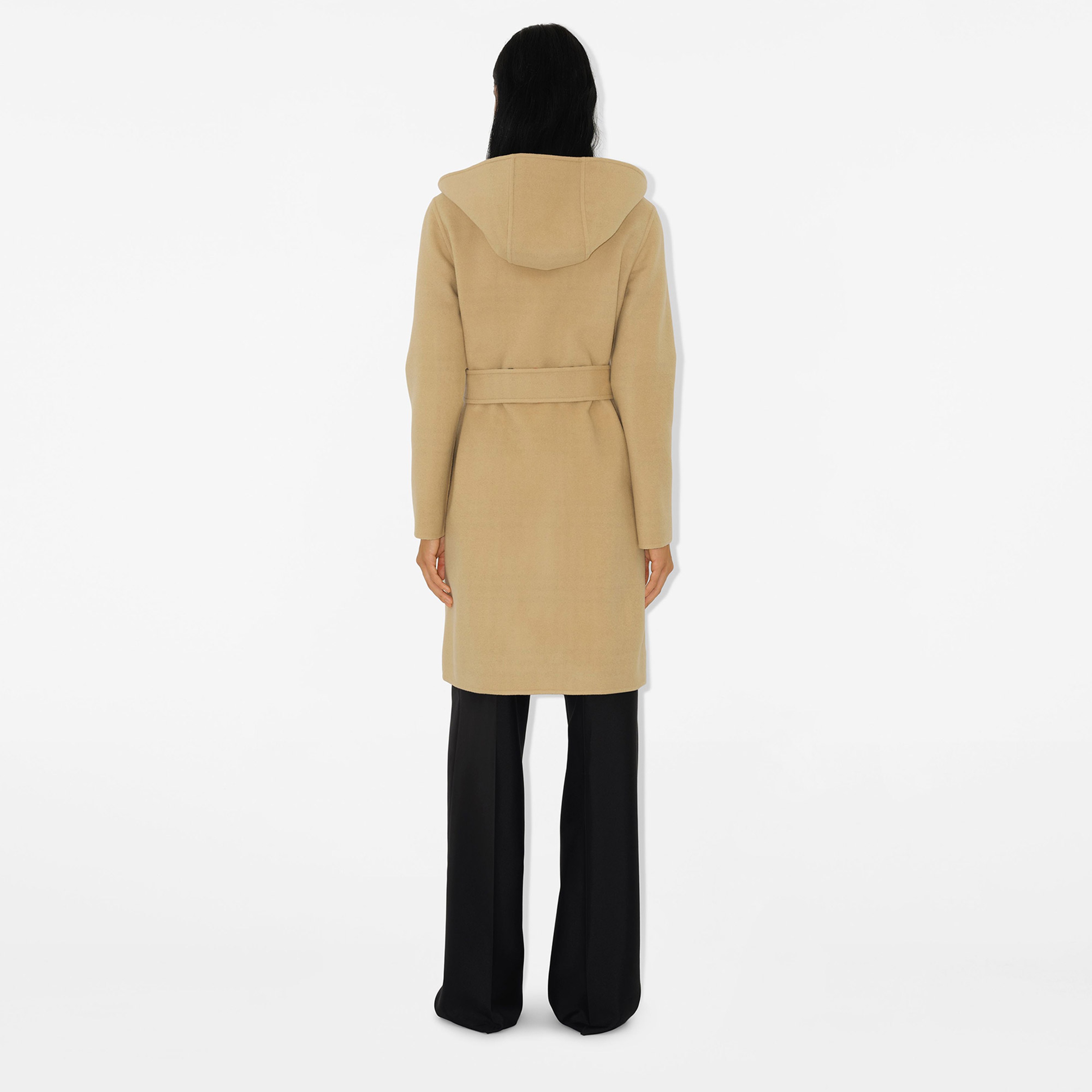 Burberry Mid-length Reversible Check Yün Kadın Bej Mont