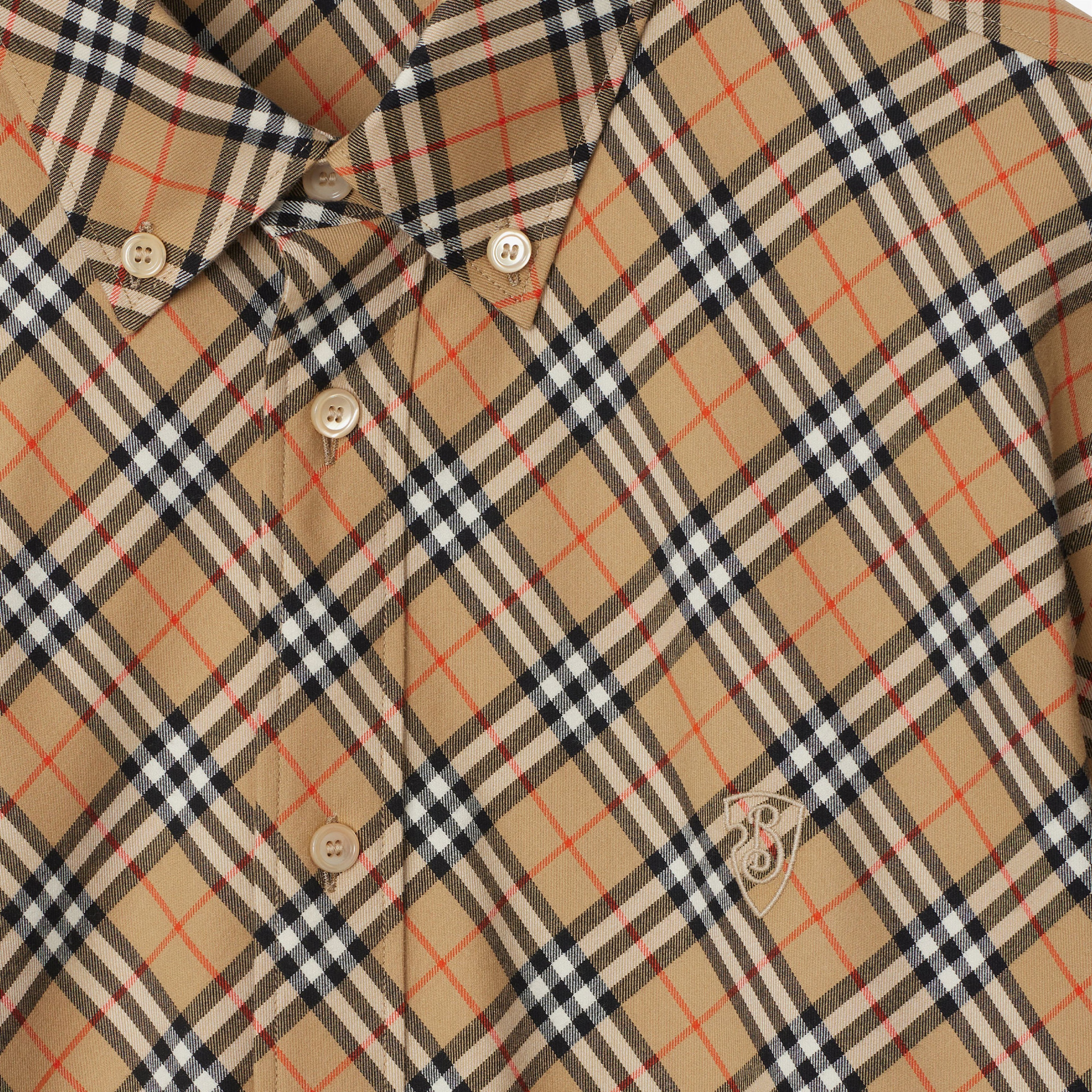 Burberry Check Pamuklu Erkek Bej Gömlek