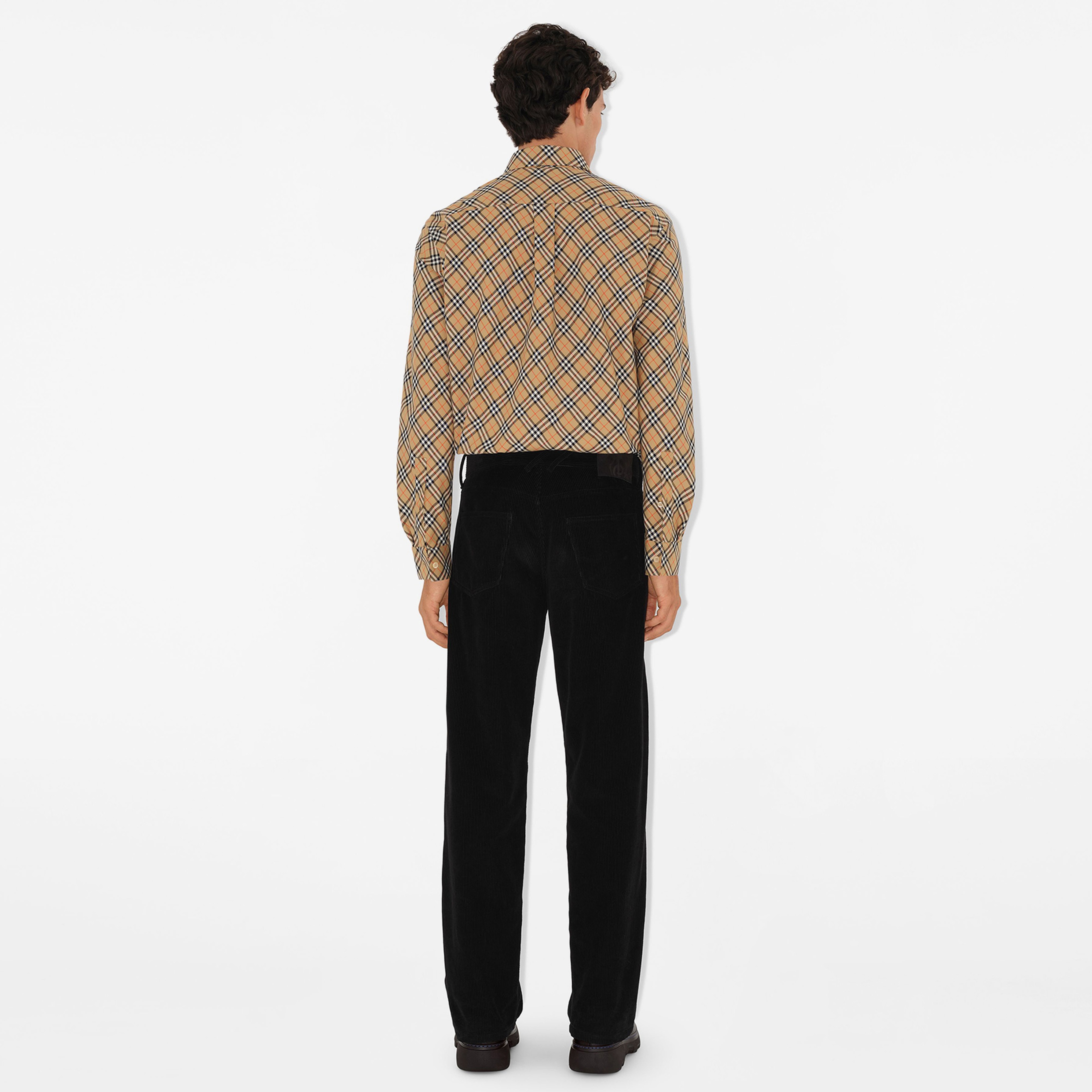 Burberry Check Pamuklu Erkek Bej Gömlek