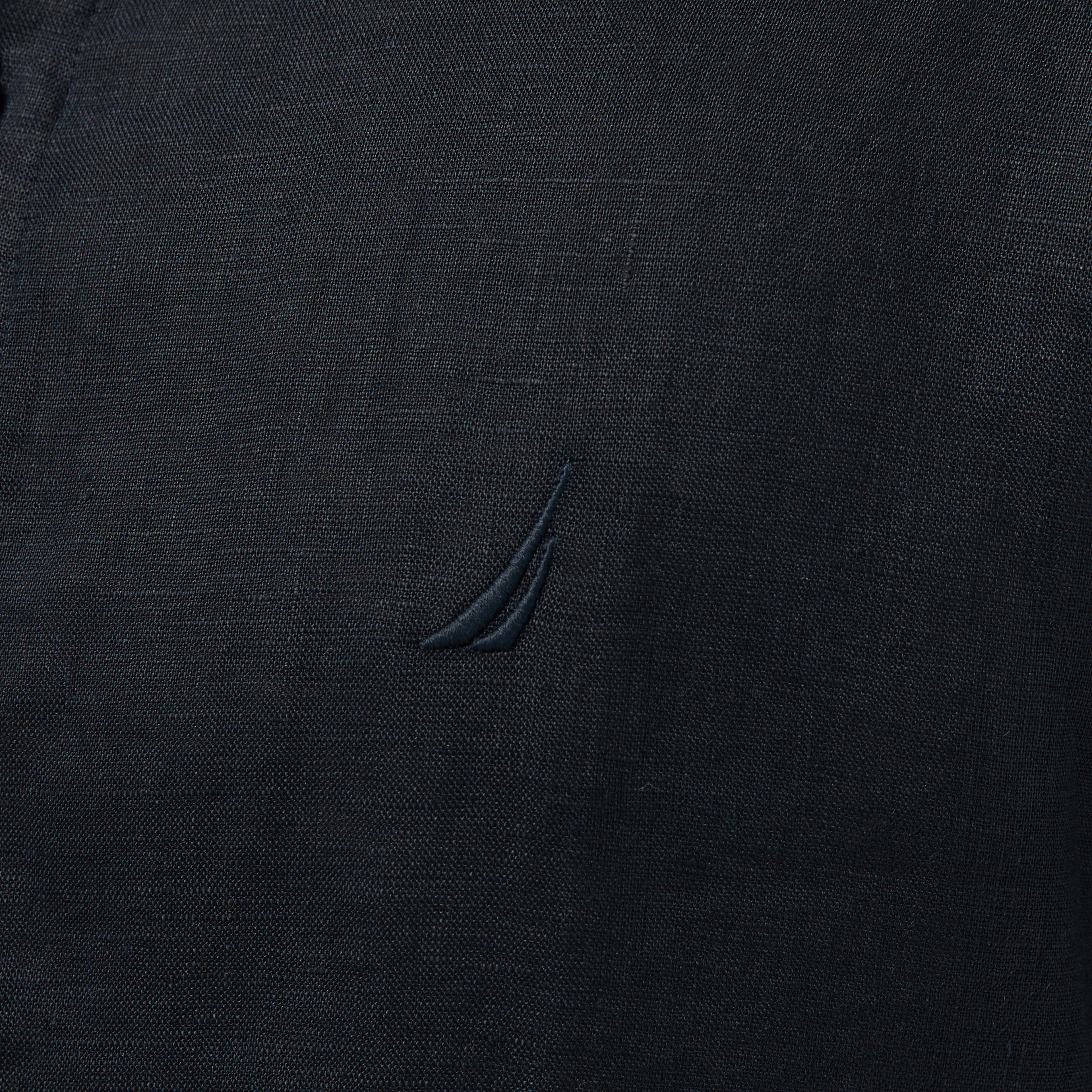 Nautica Erkek Siyah Classic Fit Keten Gömlek