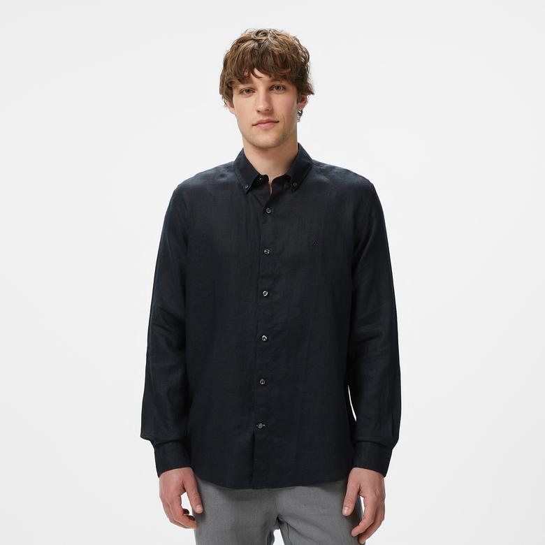Nauticn Erkek Siyah Classic Fit Gömlek