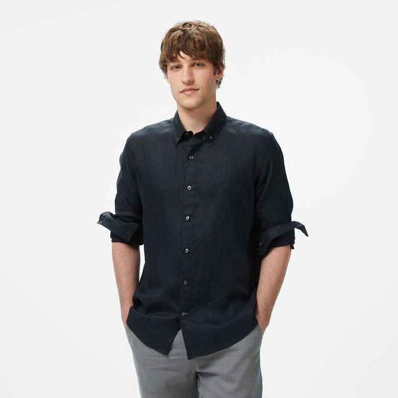 Nauticn Erkek Siyah Classic Fit Gömlek