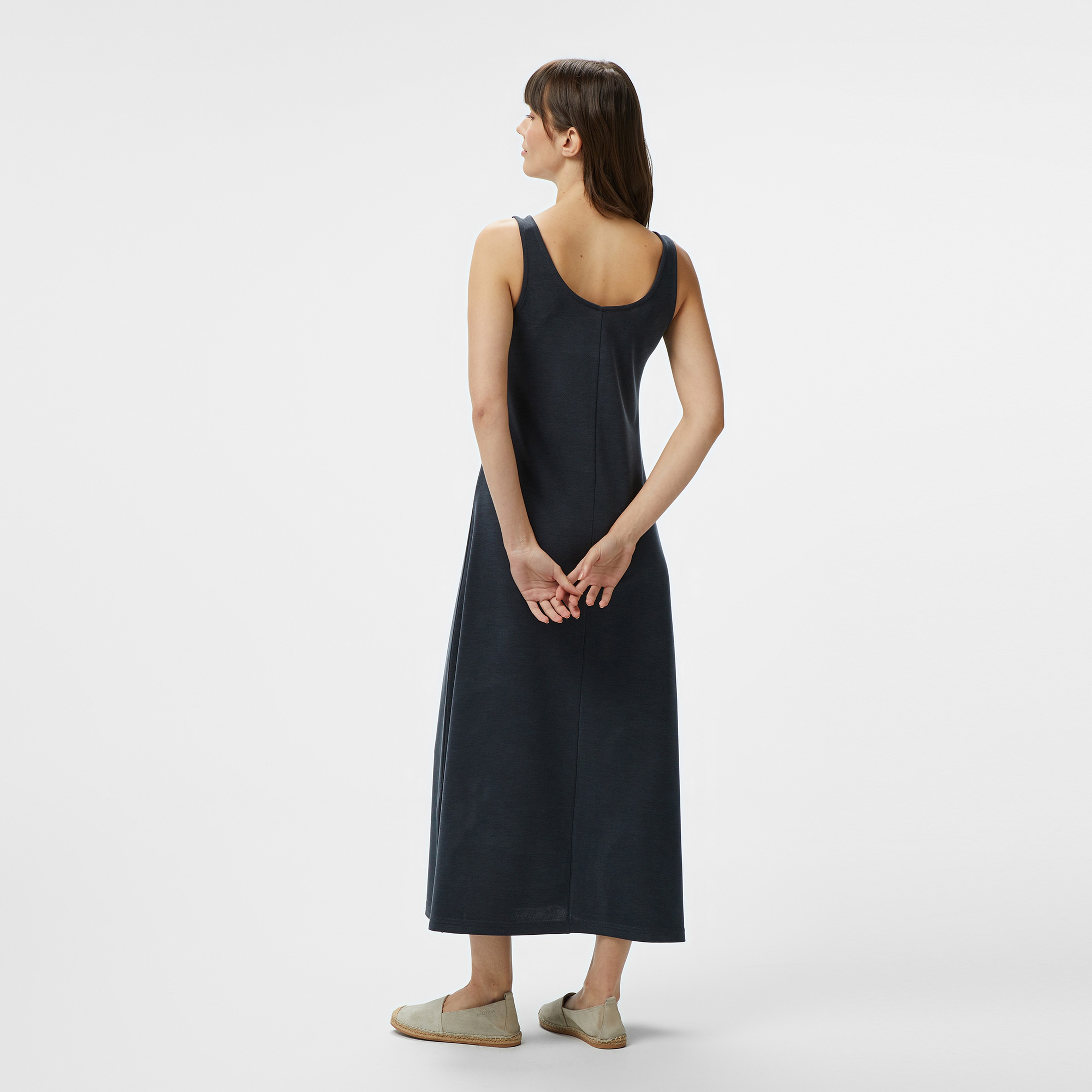 Nautica Kadın Siyah V Yaka Kolsuz Elbise