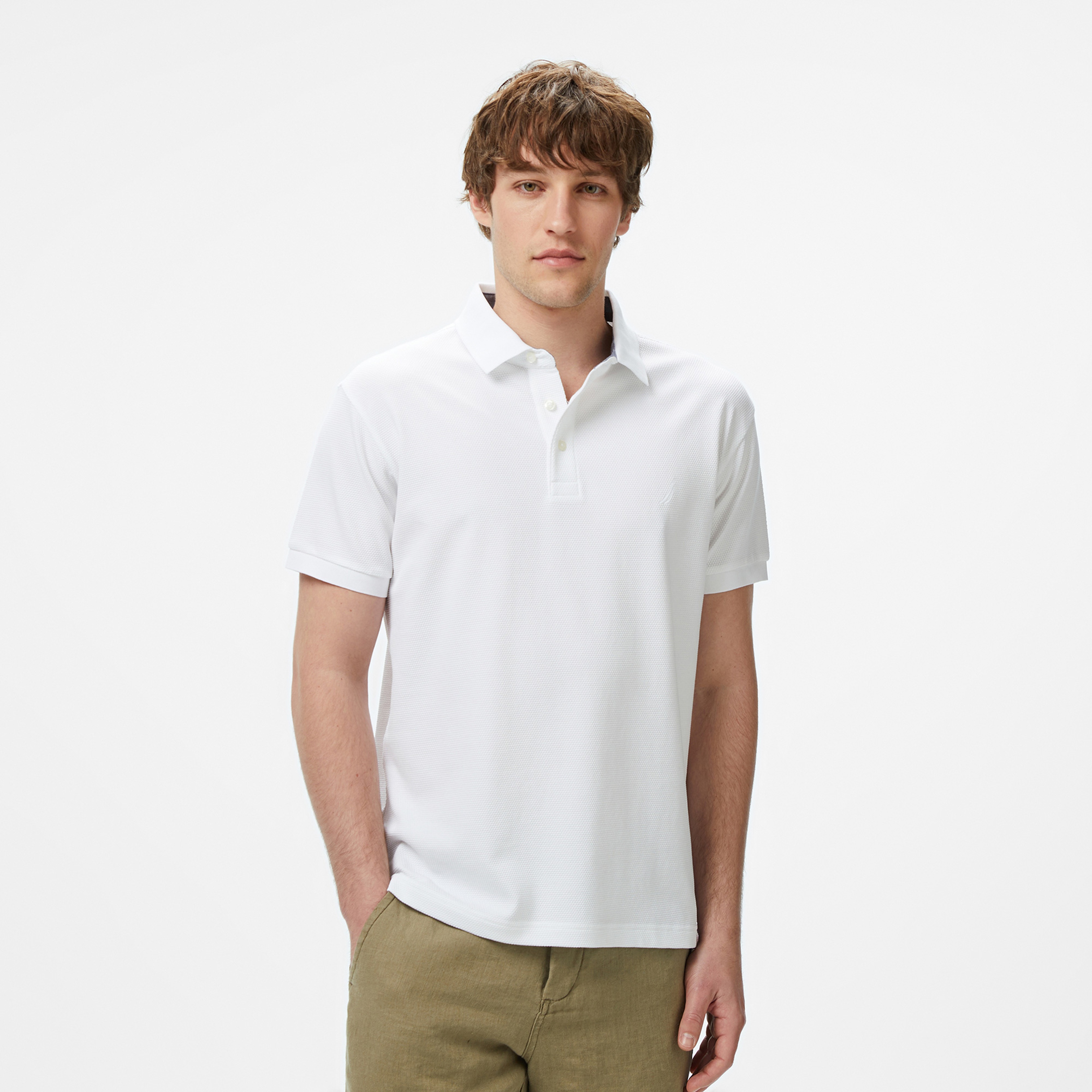 Nautica Erkek Beyaz Classic Fit Polo