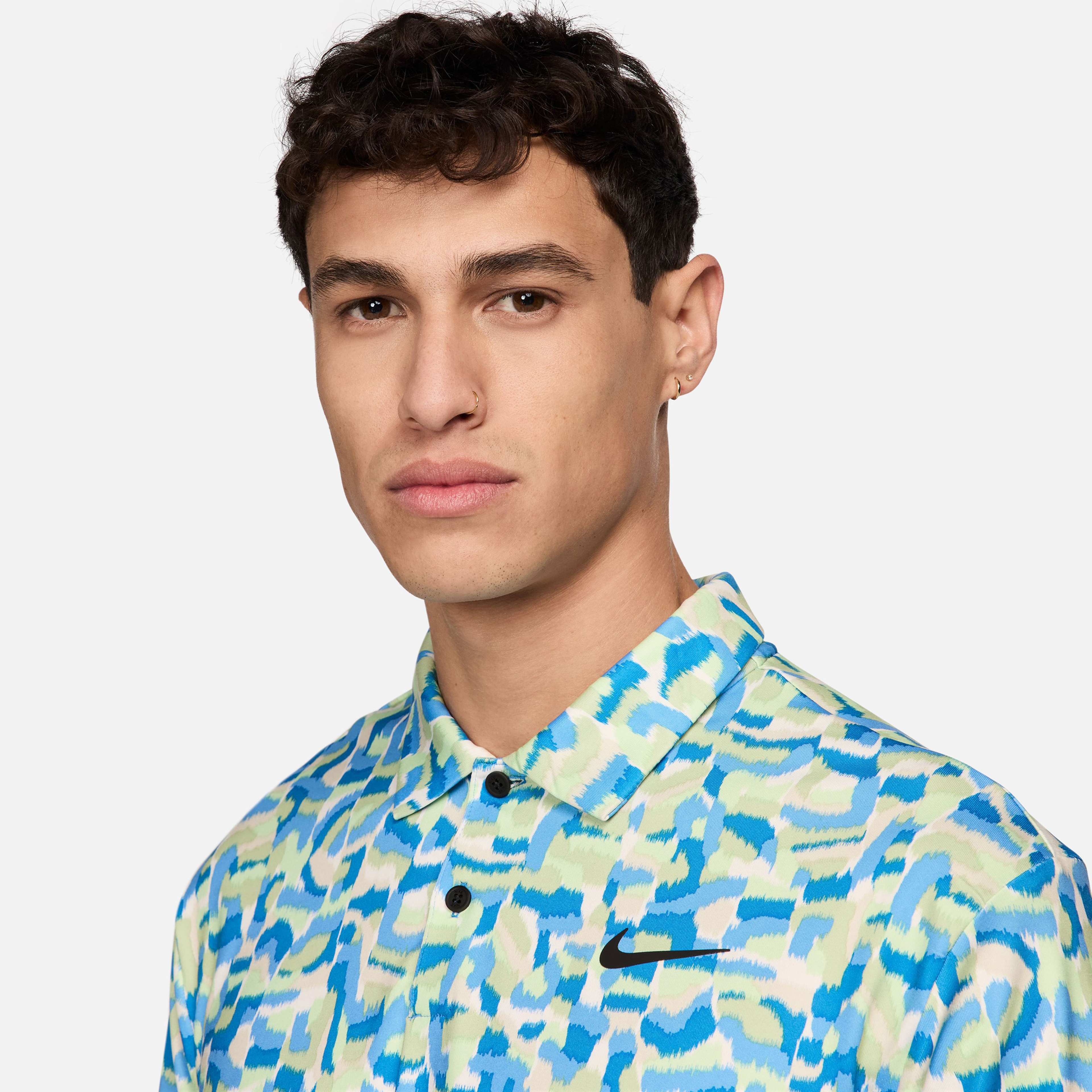 Nike Dri-Fit Tour Erkek Mavi Polo