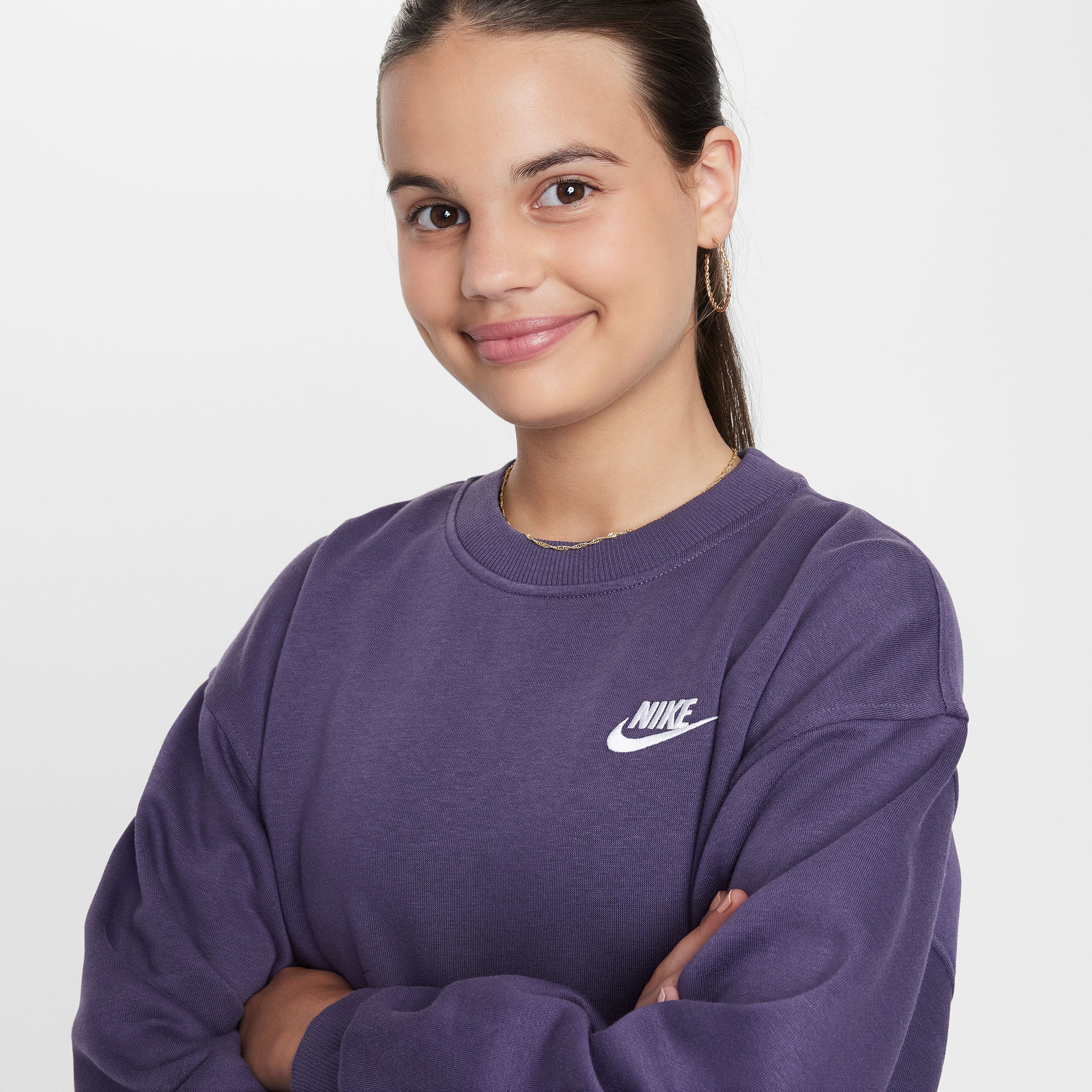 Nike Sportswear Club Fleece Çocuk Mor Uzun Kollu T-Shirt