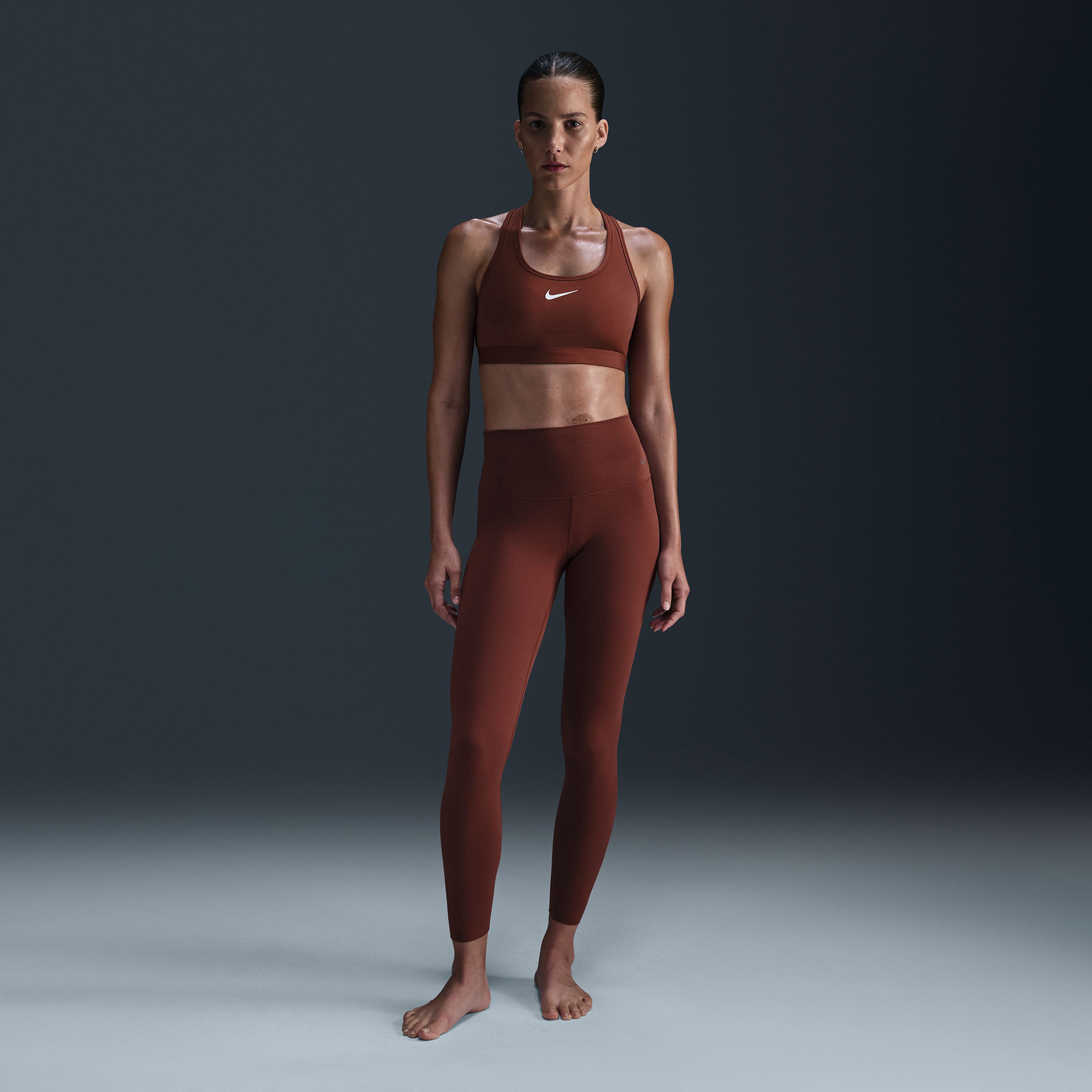 Nike Dri-Fit Zenvy Kadın Kahverengi Tayt