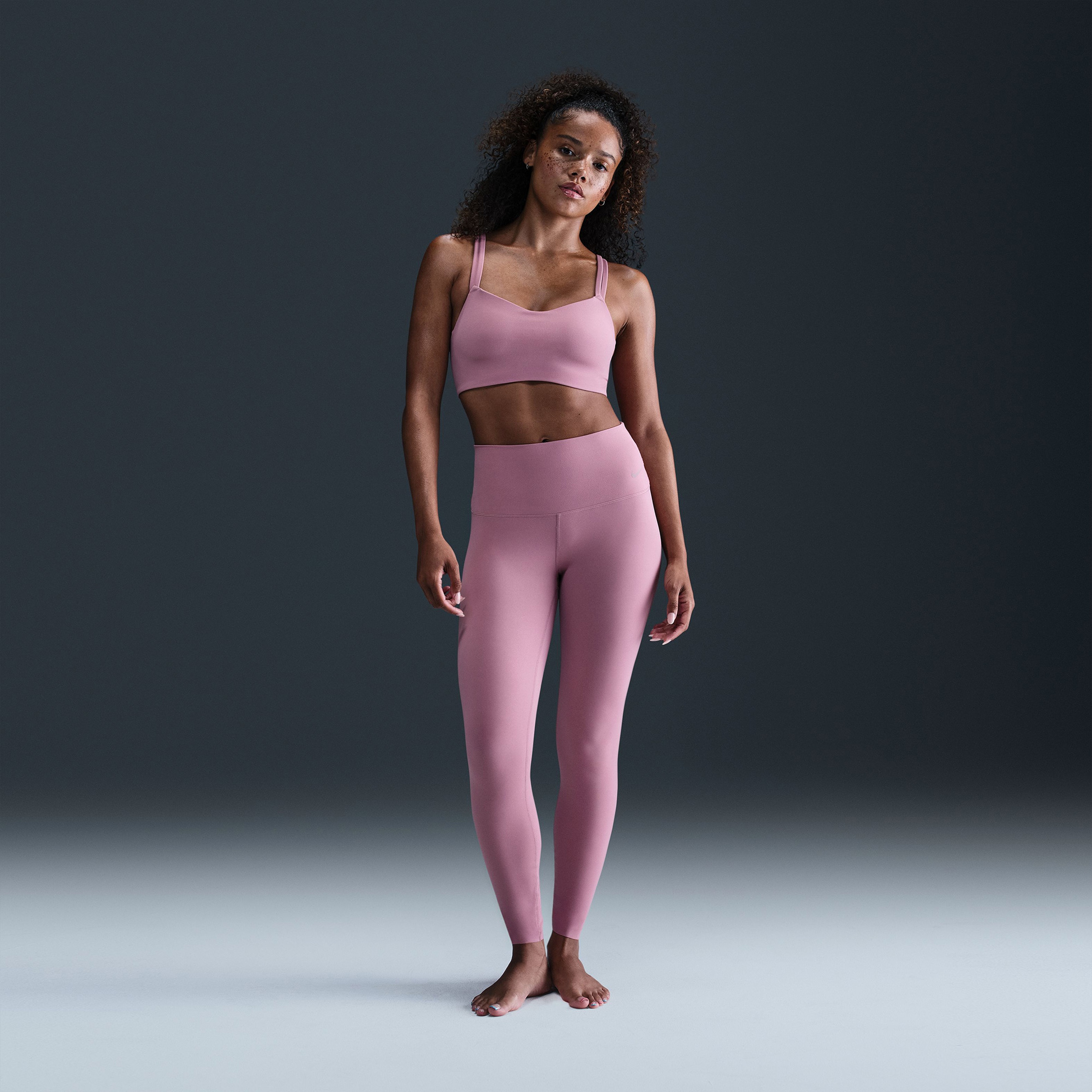 Nike Dri-Fit Alate Trace Kadın Mor Bra