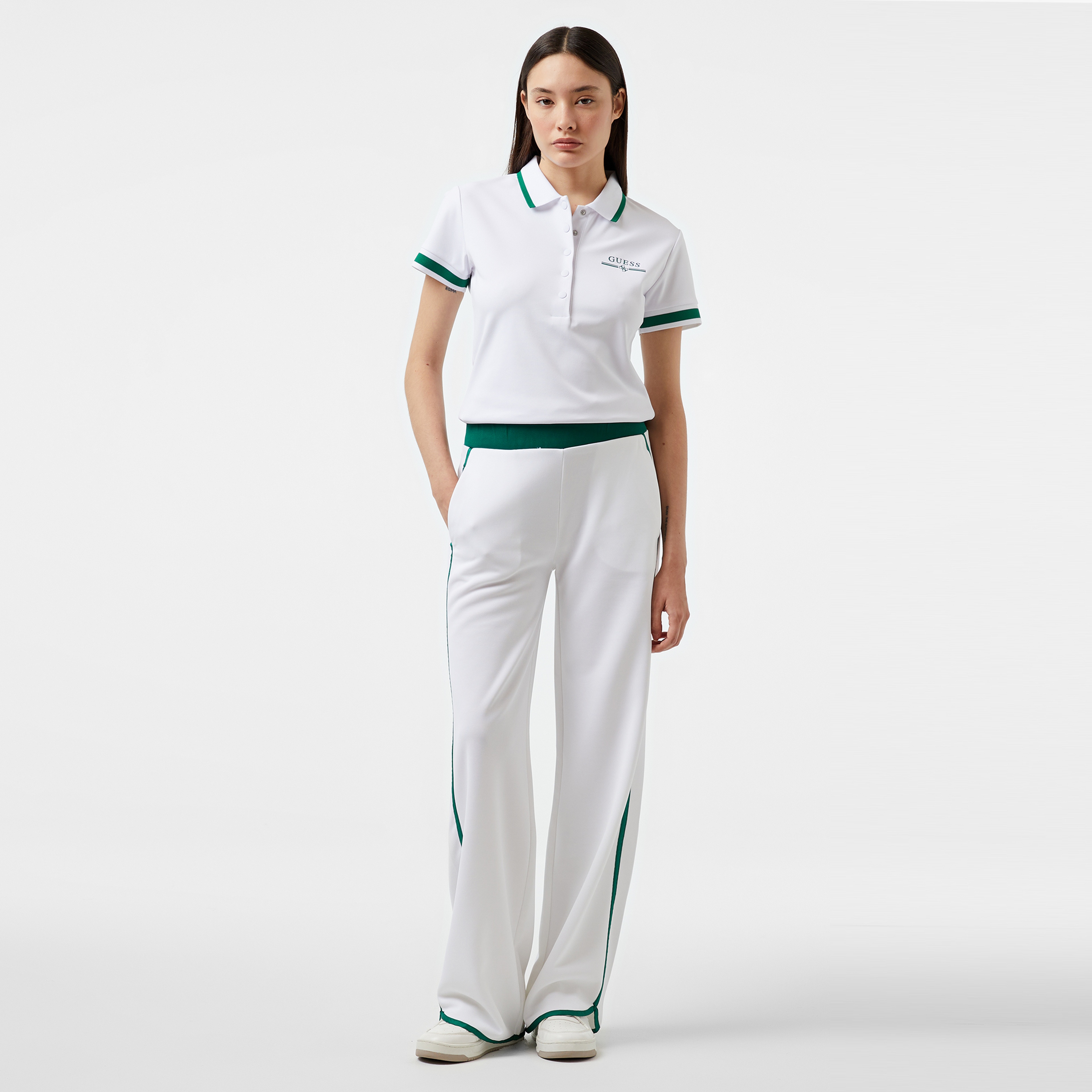 Guess Mylah Textured Kadın Yeşil Eşofman Altı