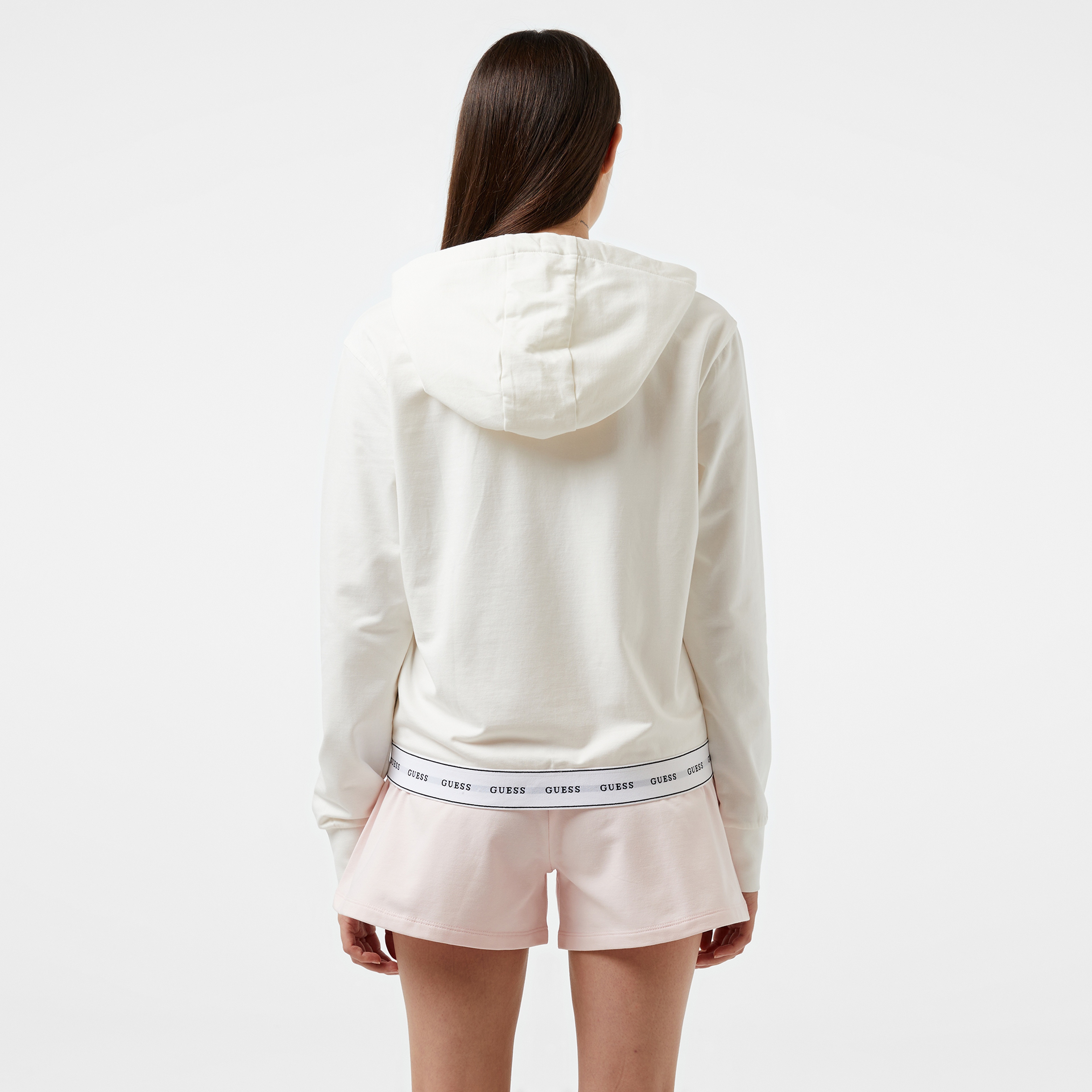 Guess Carrie Zip Org. Co Cozy Fleece 250 Kadın Beyaz Pijama Üstü