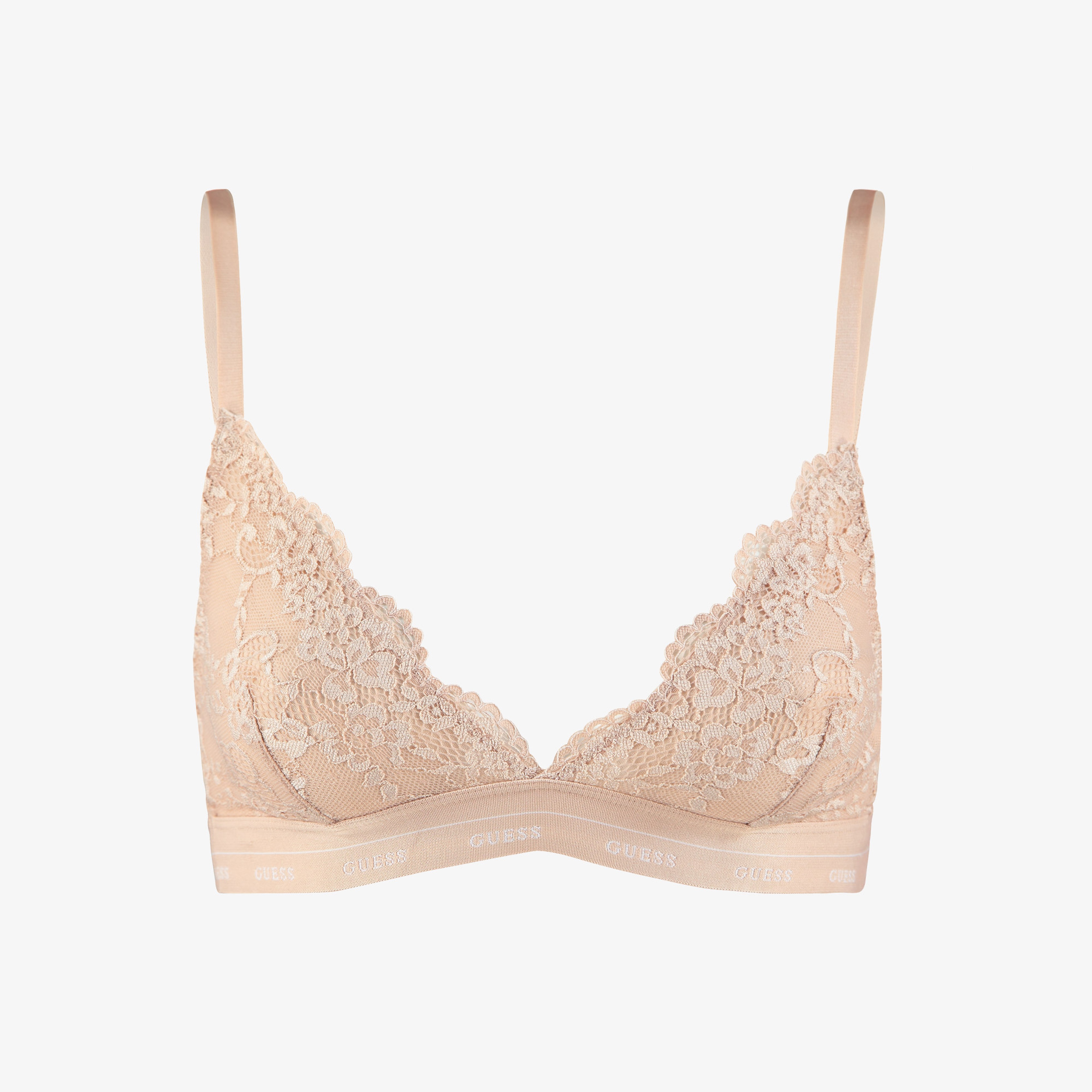 Guess Jane Triangle Flowery Lace Band Solid Kadın Kahverengi Sütyen