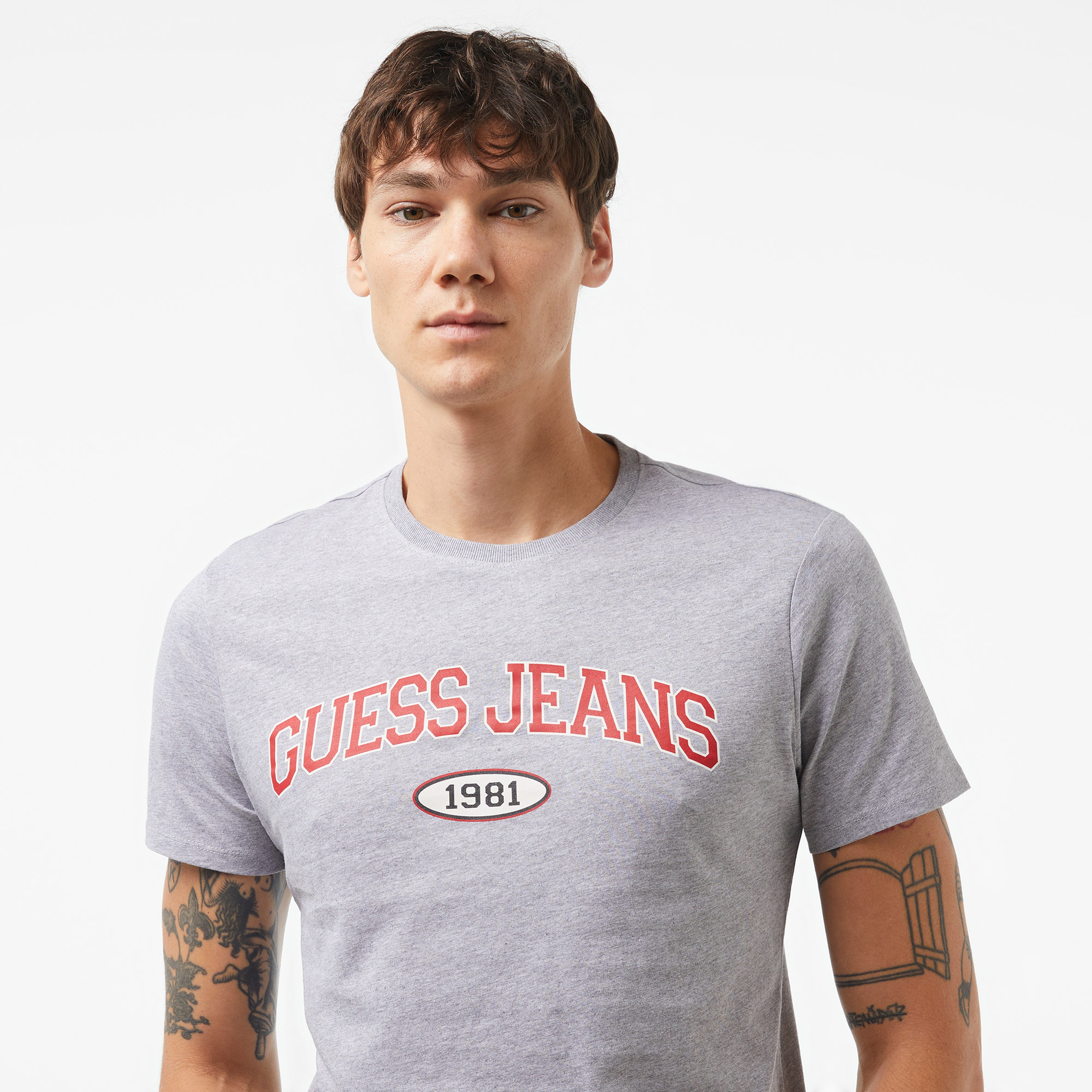 Guess Slim Guess Organic Cotton 160Gsm Erkek Mavi T-Shirt