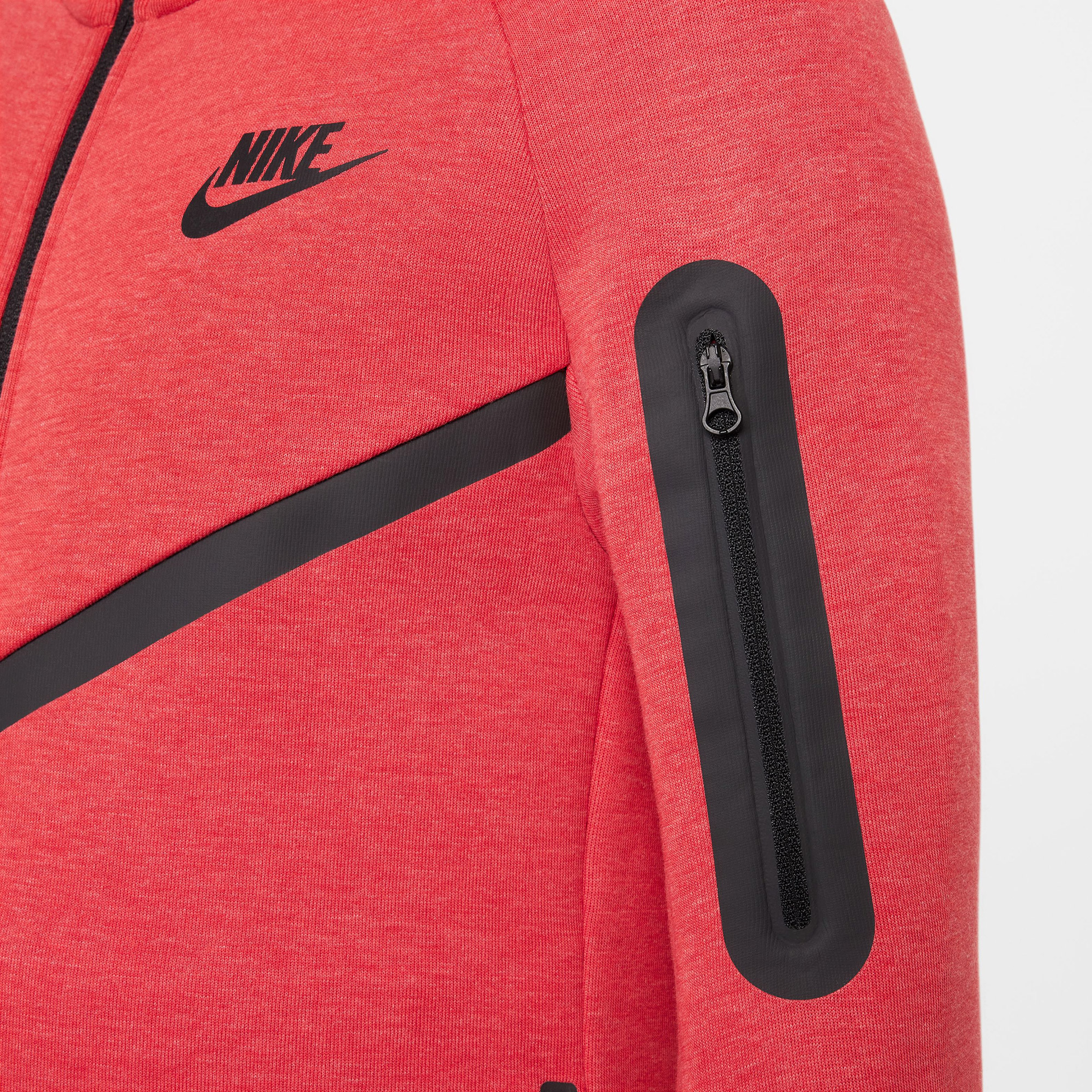 Nike Sportswear Tech Fleece Full Zip Çocuk Kırmızı Hoodie