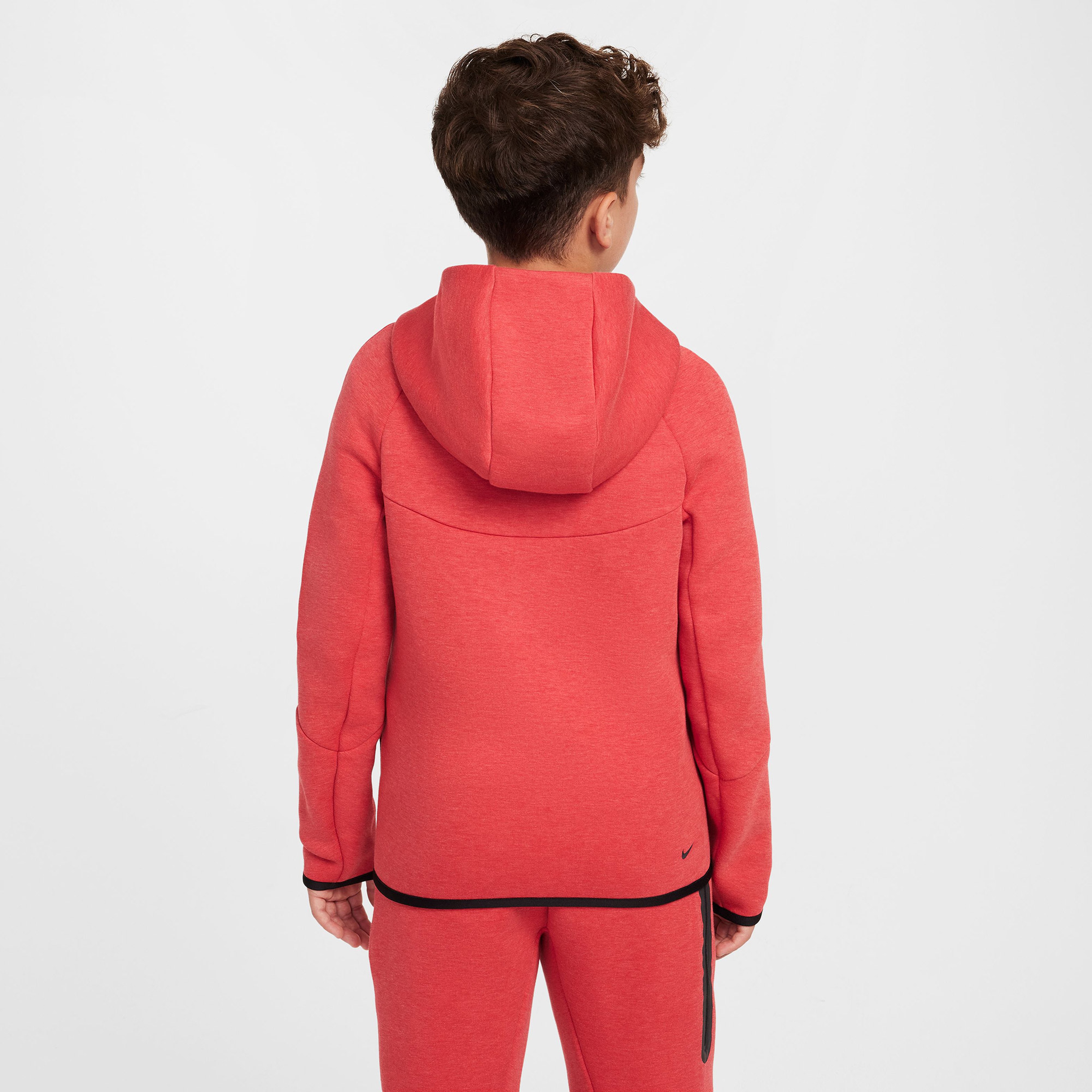 Nike Sportswear Tech Fleece Full Zip Çocuk Kırmızı Hoodie