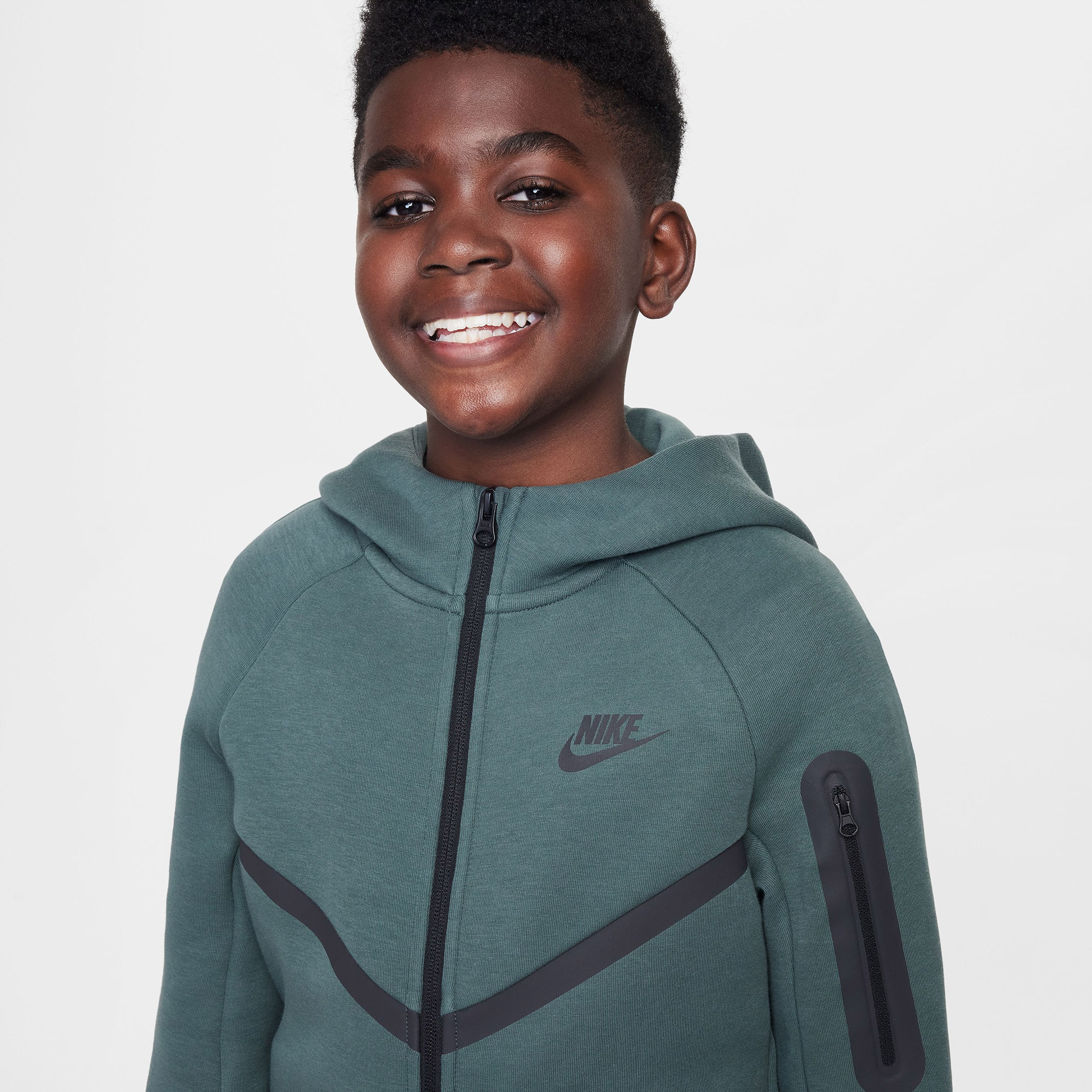 Nike Sportswear Tech Fleece Full Zip Çocuk Yeşil Hoodie