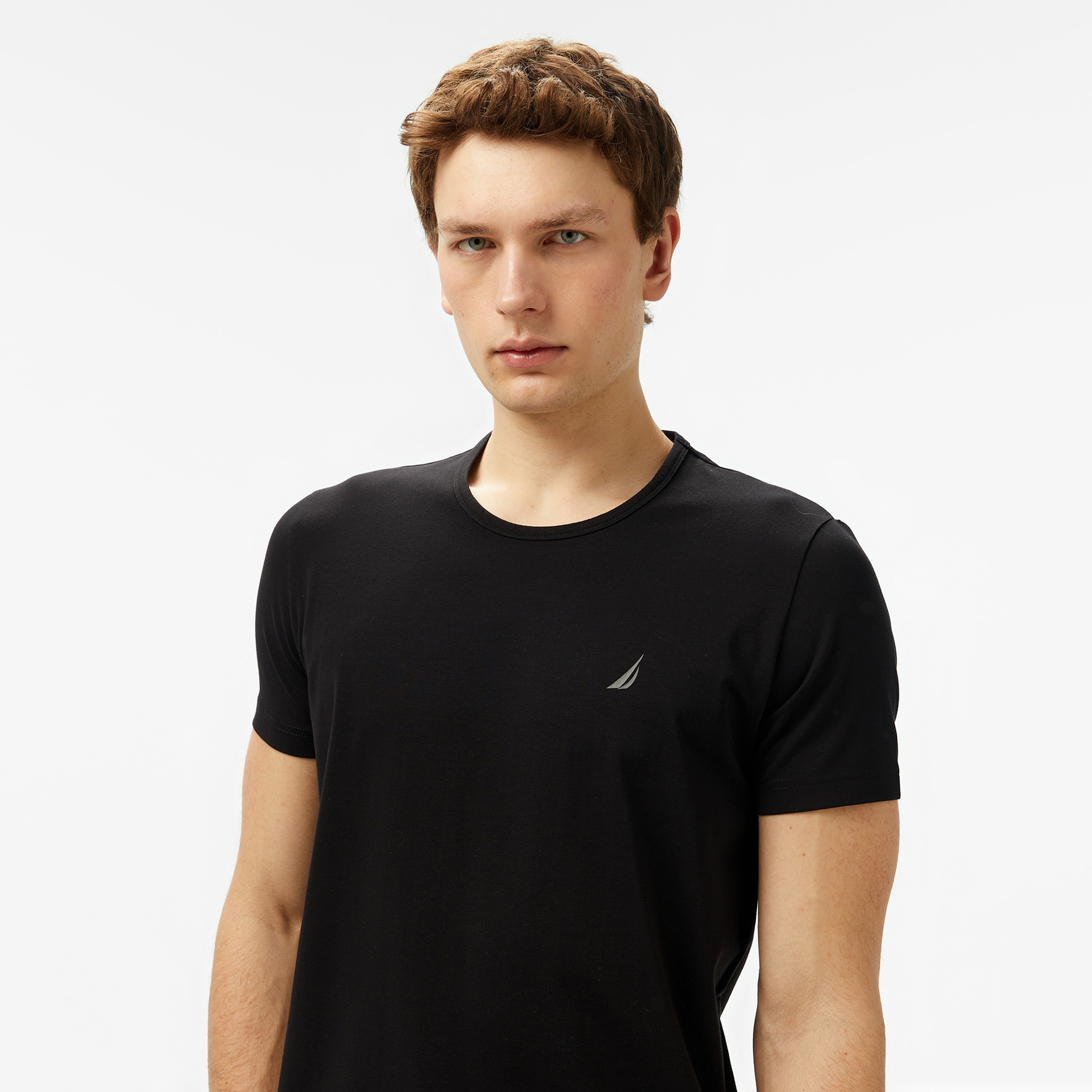 Nautara Erkek Siyah Regular Fit T-Shirt