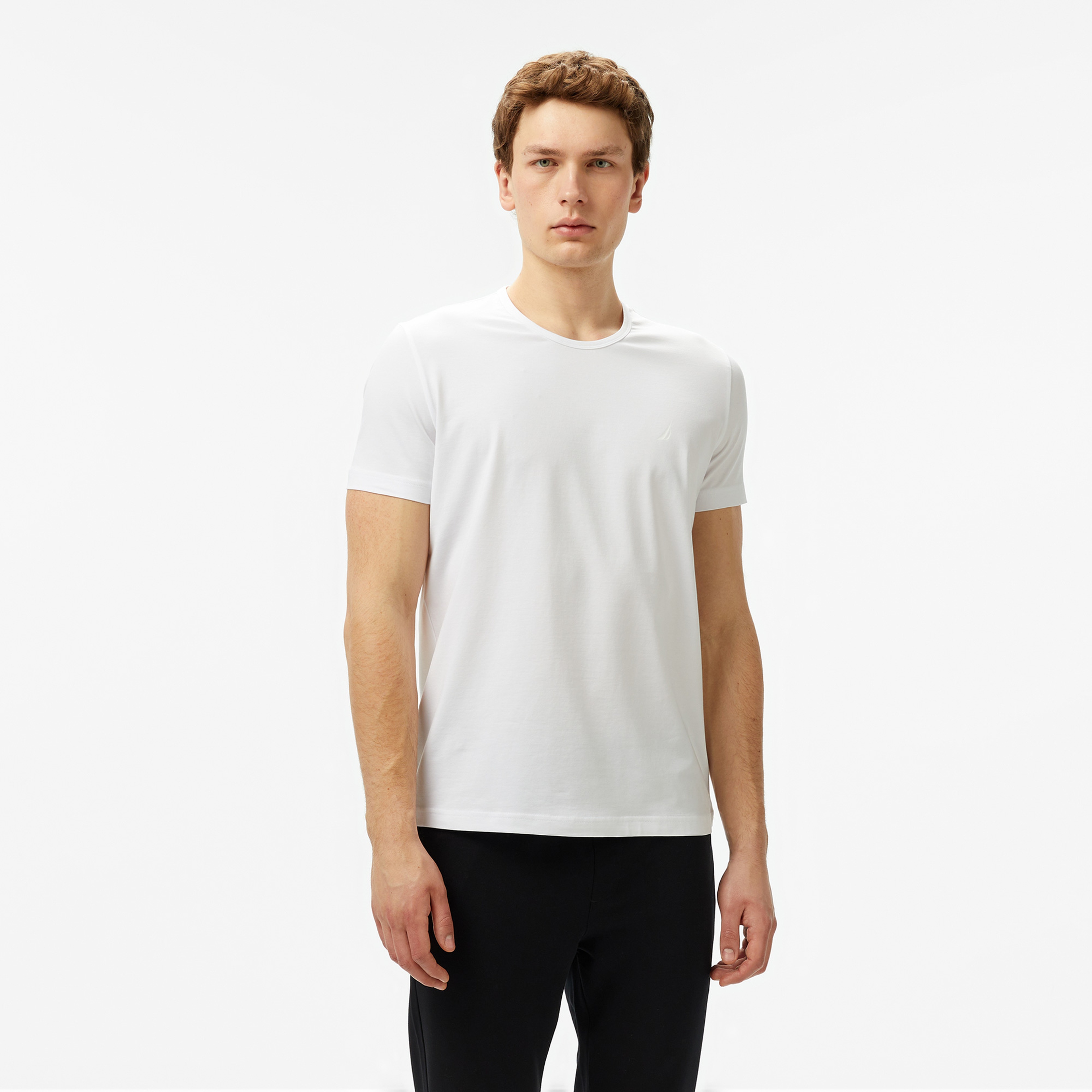 Nautara Erkek Beyaz Regular Fit T-Shirt