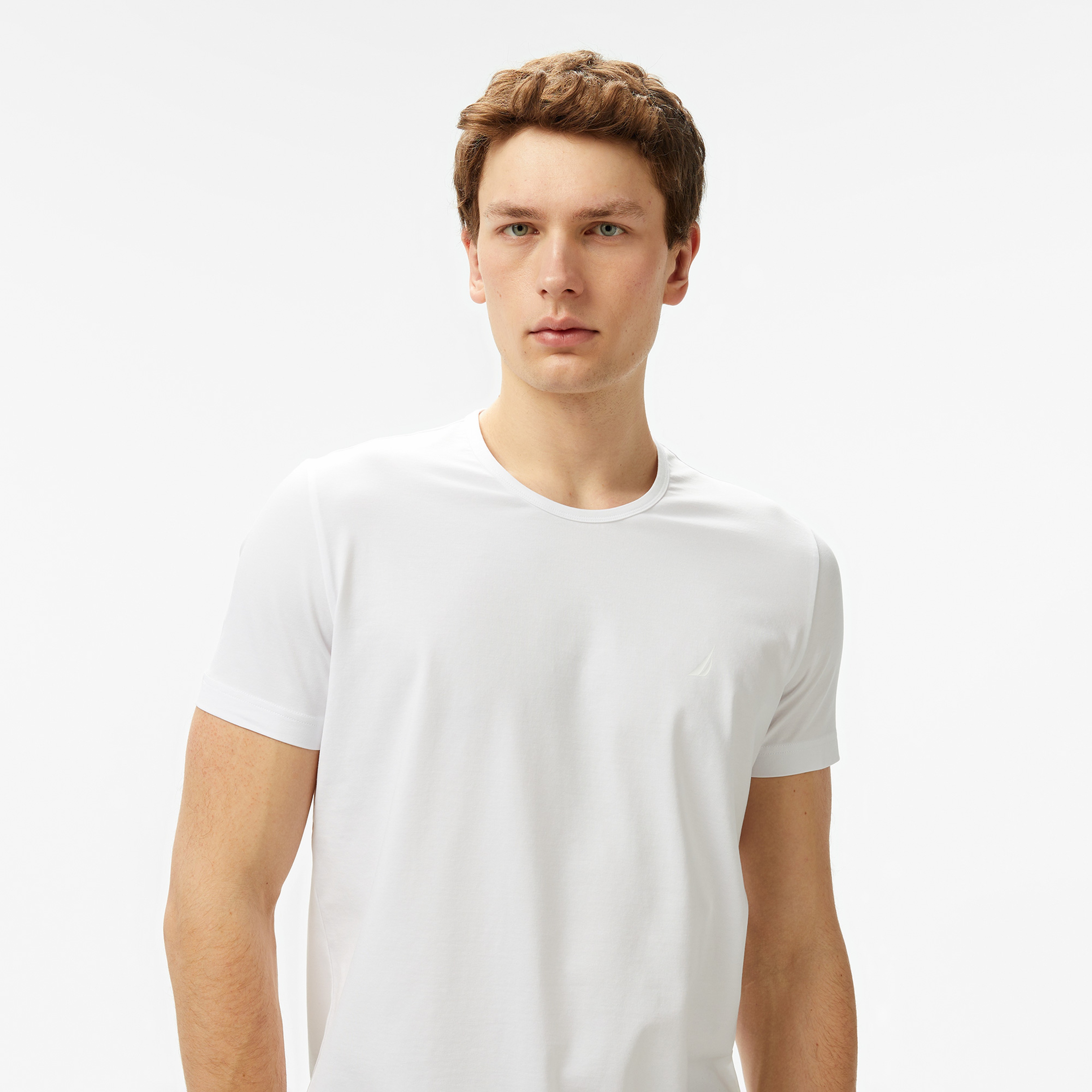 Nautara Erkek Beyaz Regular Fit T-Shirt
