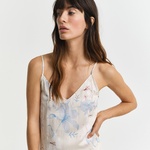 GANT Kadın Pembe Regular Fit V Yaka Desenli Elbise