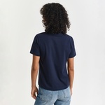 GANT Kadın Lacivert Regular Fit Bisiklet Yaka Logolu T-Shirt