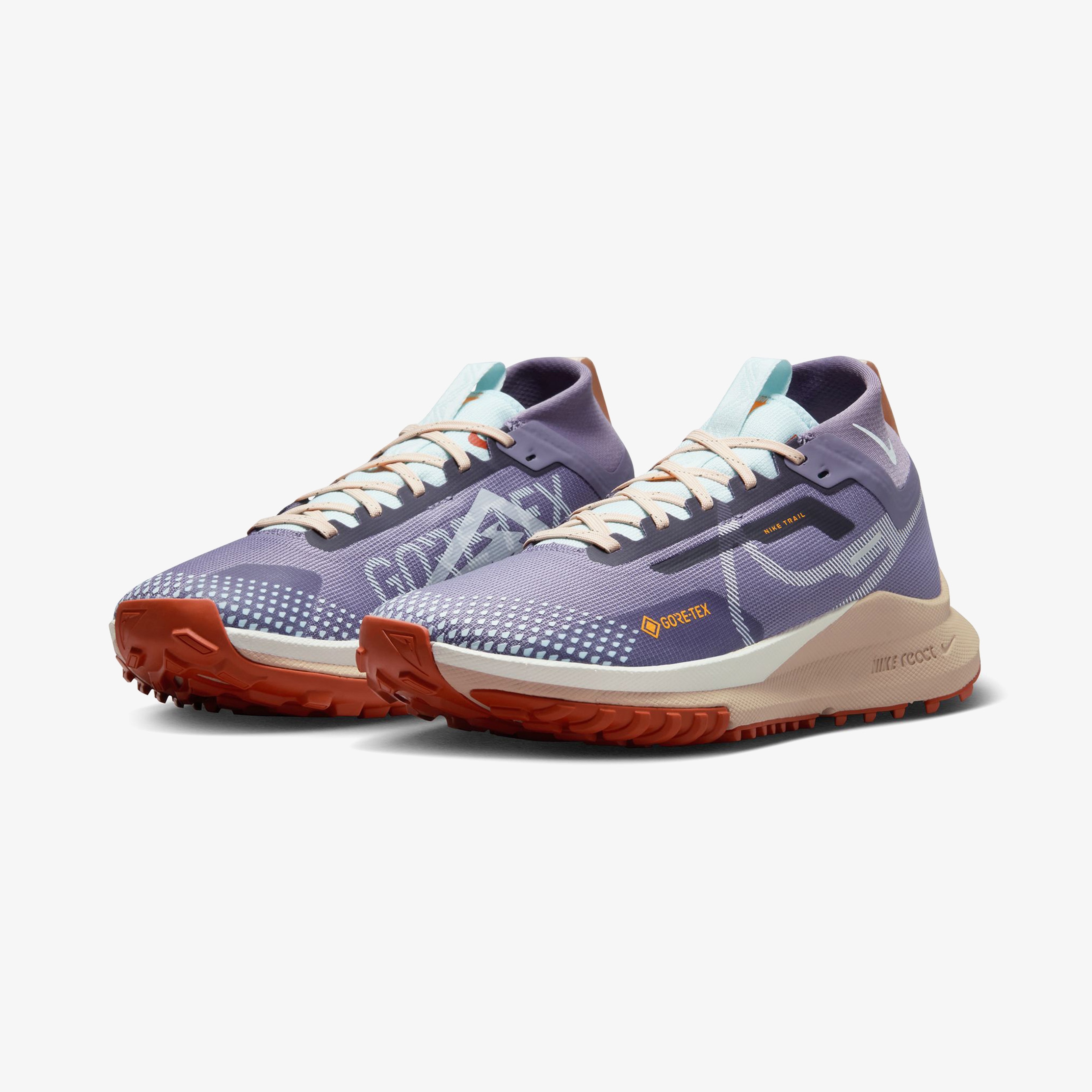 くぅ（感謝）/4 Nike React Pegasus Trail 4 Gore-Tex Kadın Mor Koşu Ayakkabısı36