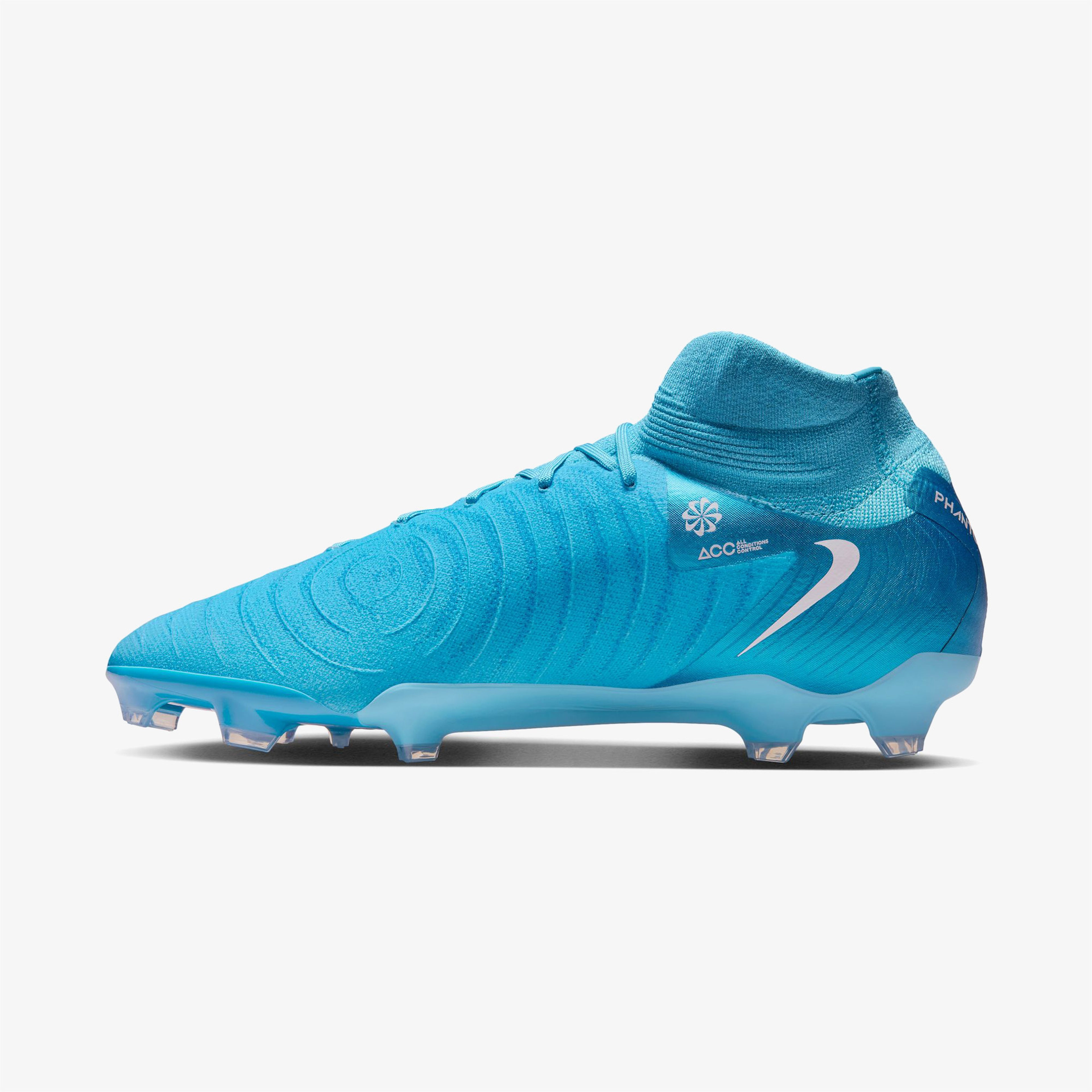 Nike Phantom Luna II Club FG Erkek Mavi Bilekli Çim Saha Kramponu