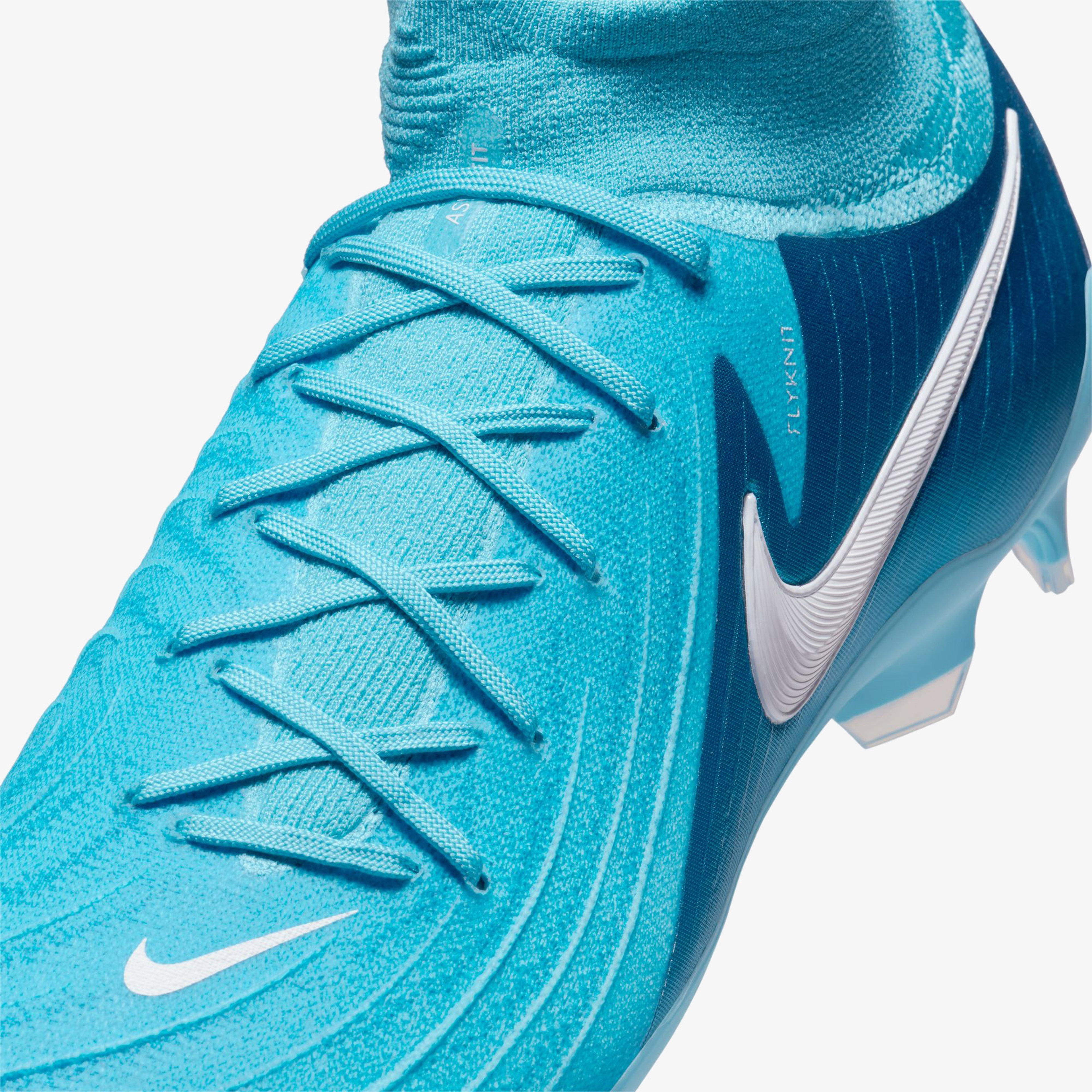 Nike Phantom Luna II Club FG Erkek Mavi Bilekli Çim Saha Kramponu
