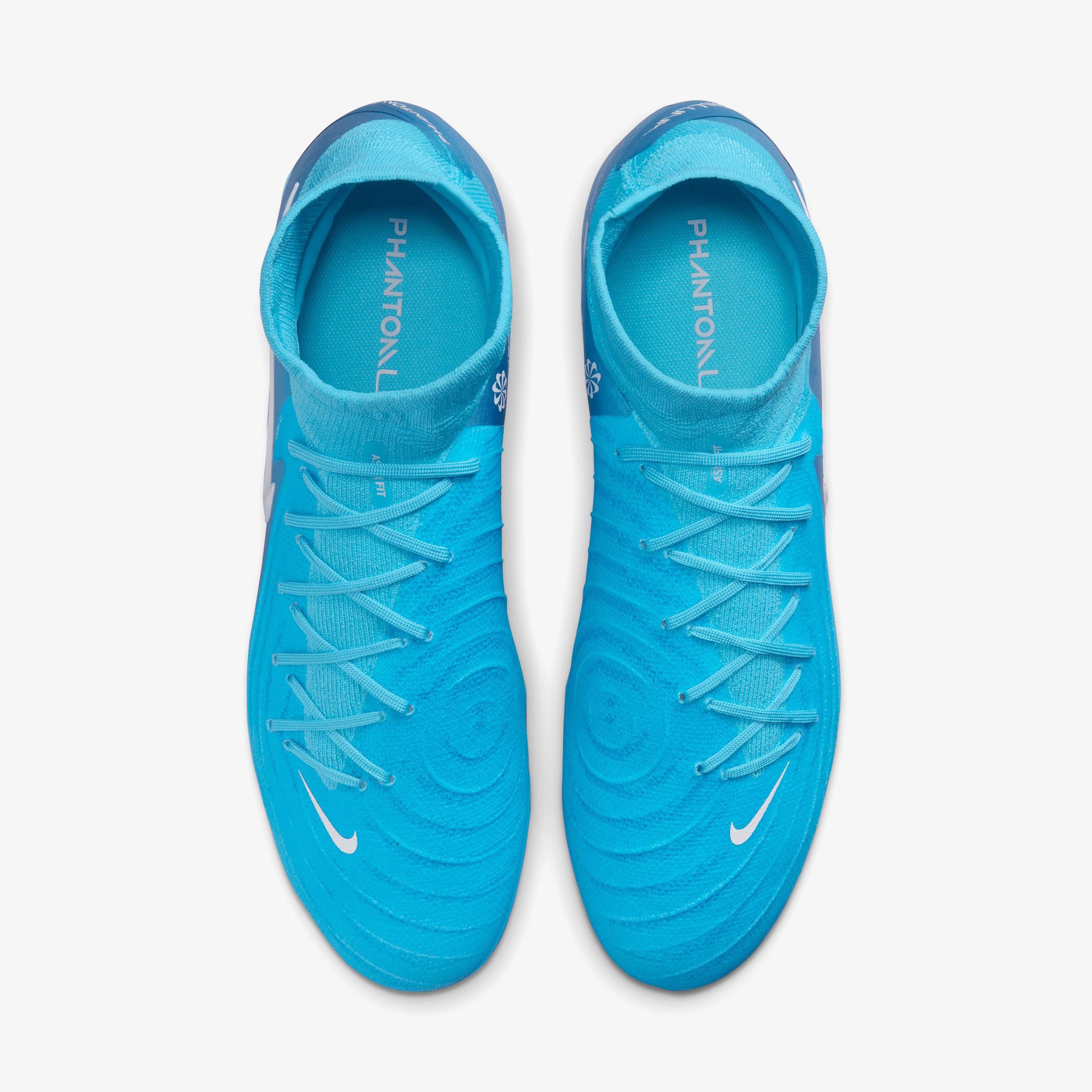 Nike Phantom Luna II Club FG Erkek Mavi Bilekli Çim Saha Kramponu