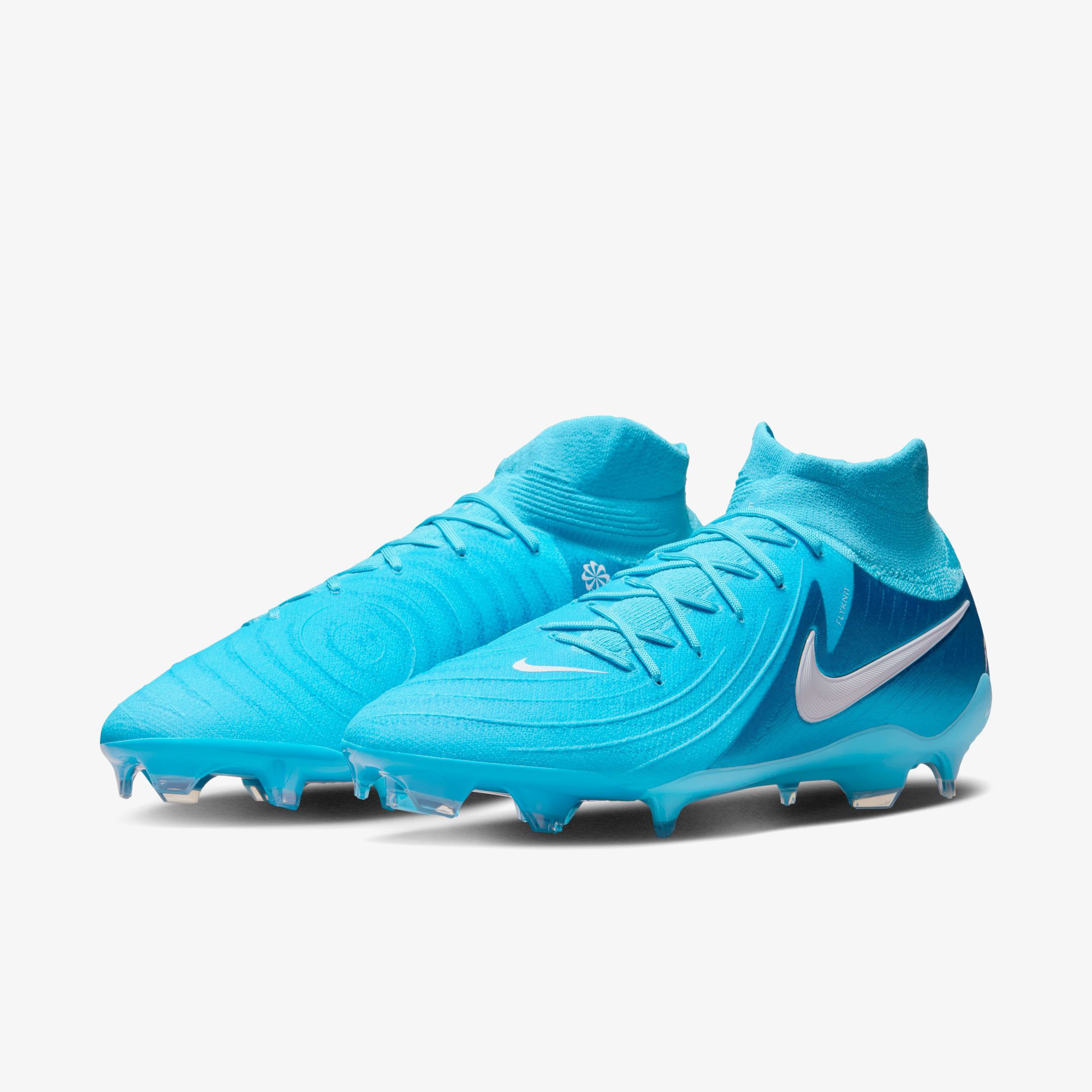 Nike Phantom Luna II Club FG Erkek Mavi Bilekli Çim Saha Kramponu