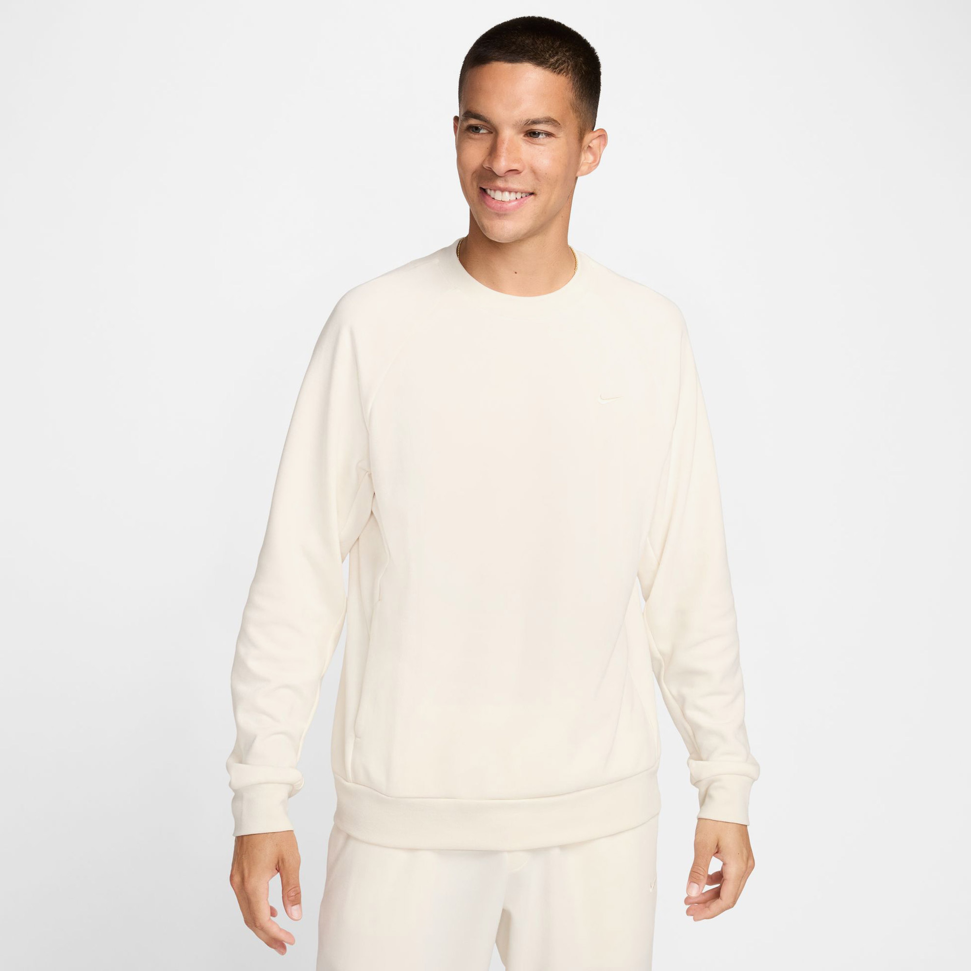 Nike Primary Dri-Fit Verstaile Crew Erkek Bej Günlük Sweatshirt