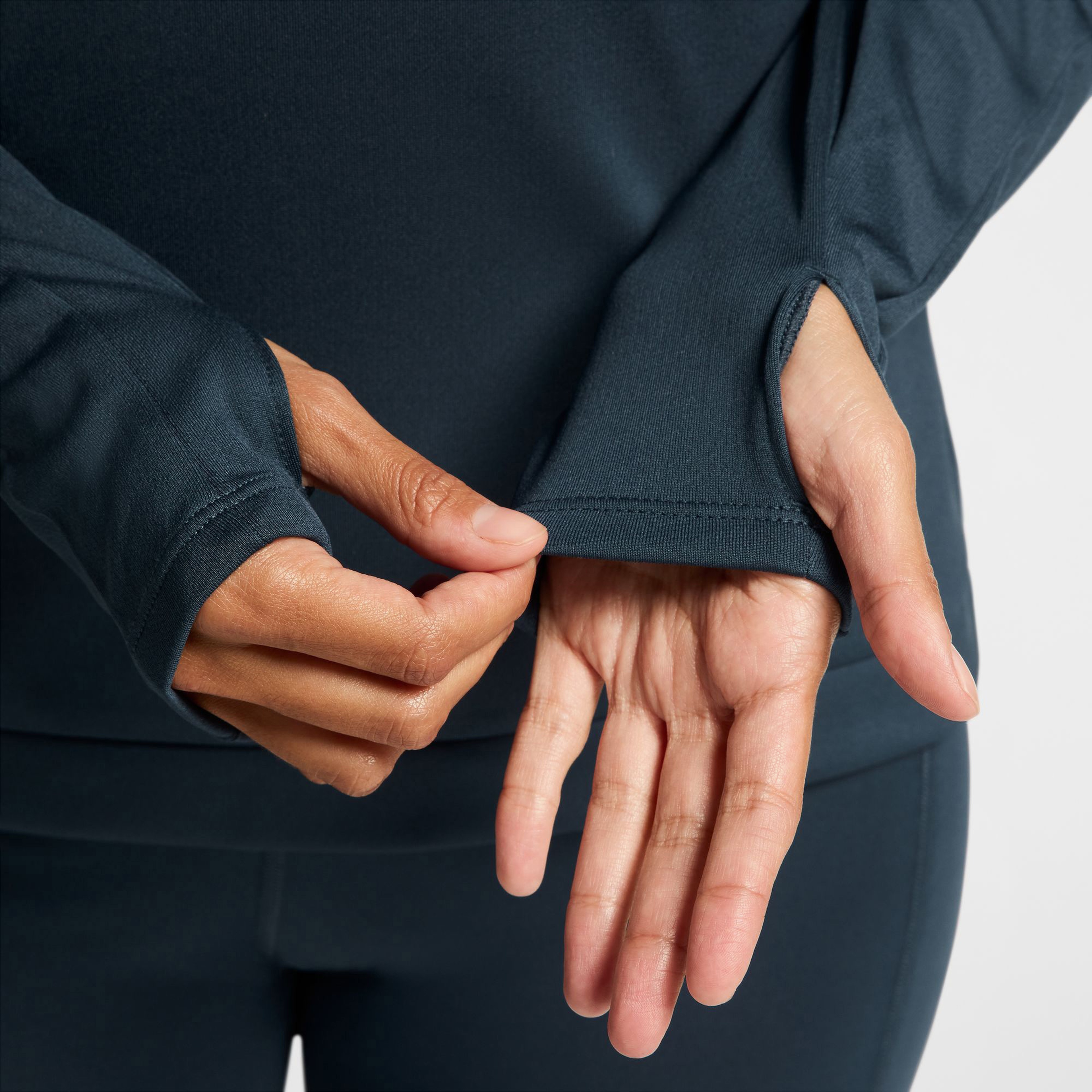 Nike Swoosh Dri Fit Midlayer 1/4 Zipped Kadın Mavi Antrenman Üstü