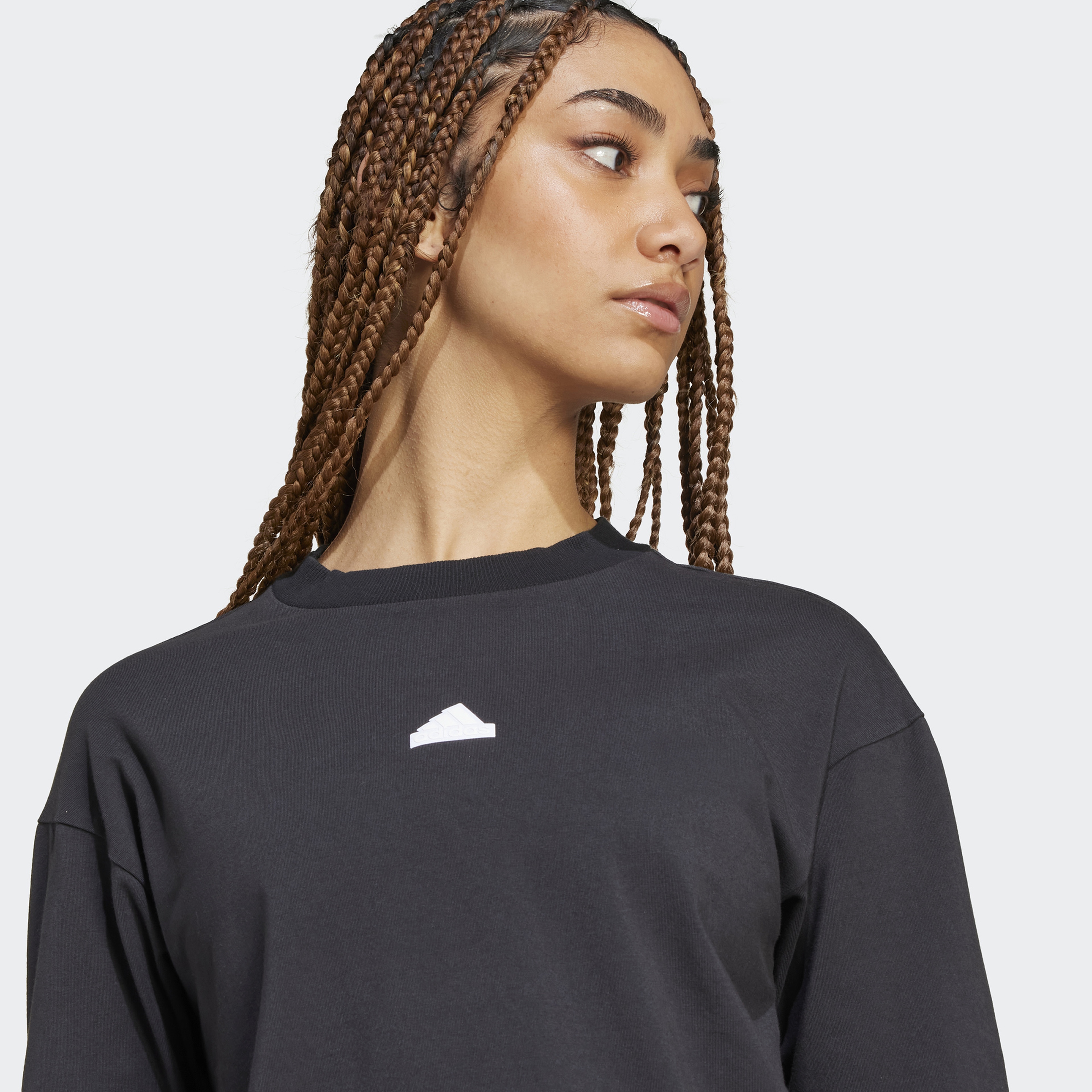 adidas Future Icons 3 Stripes Long Sleeve Kadın Siyah Günlük T-Shirt