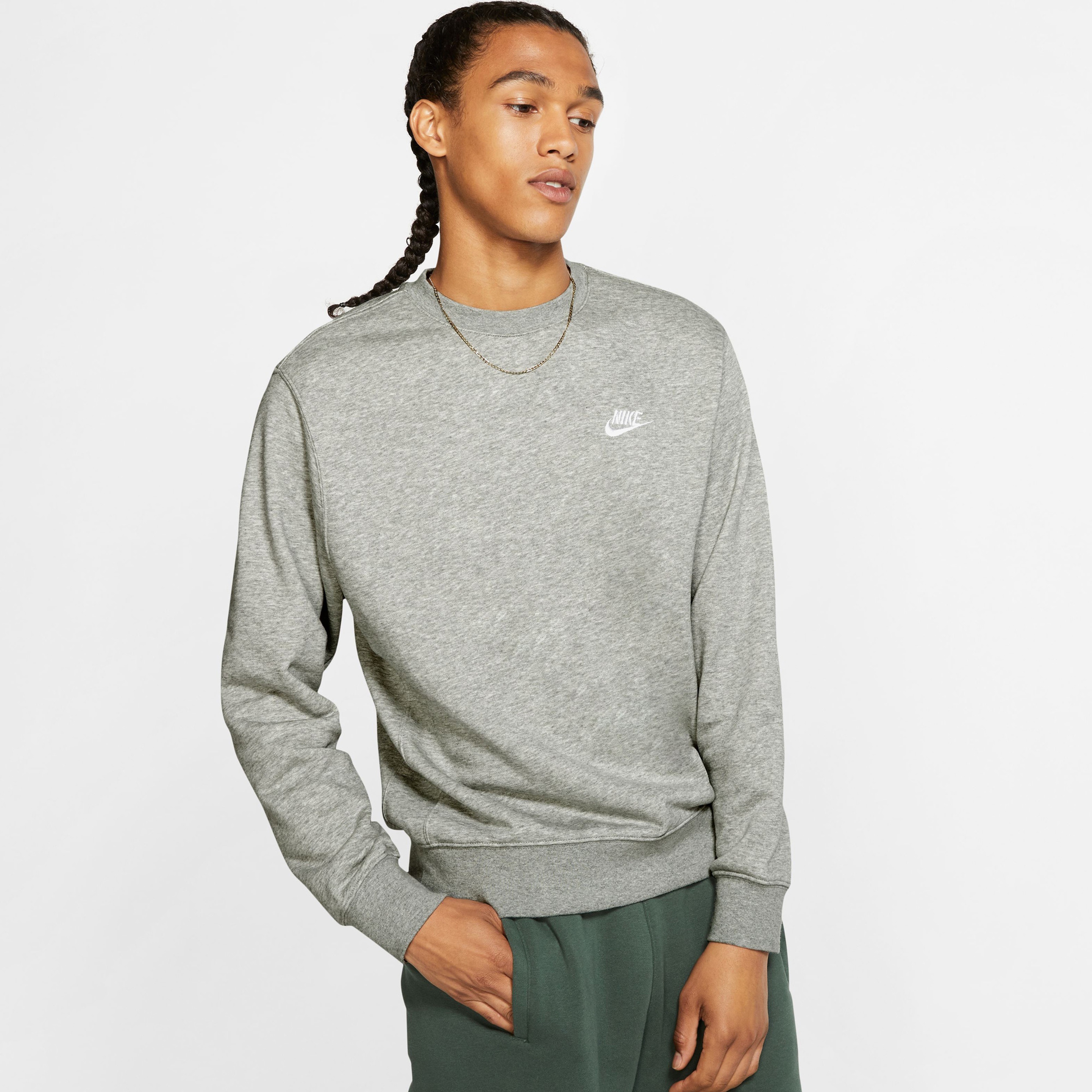 Nike Club Sportswear Erkek Gri Günlük Sweatshirt