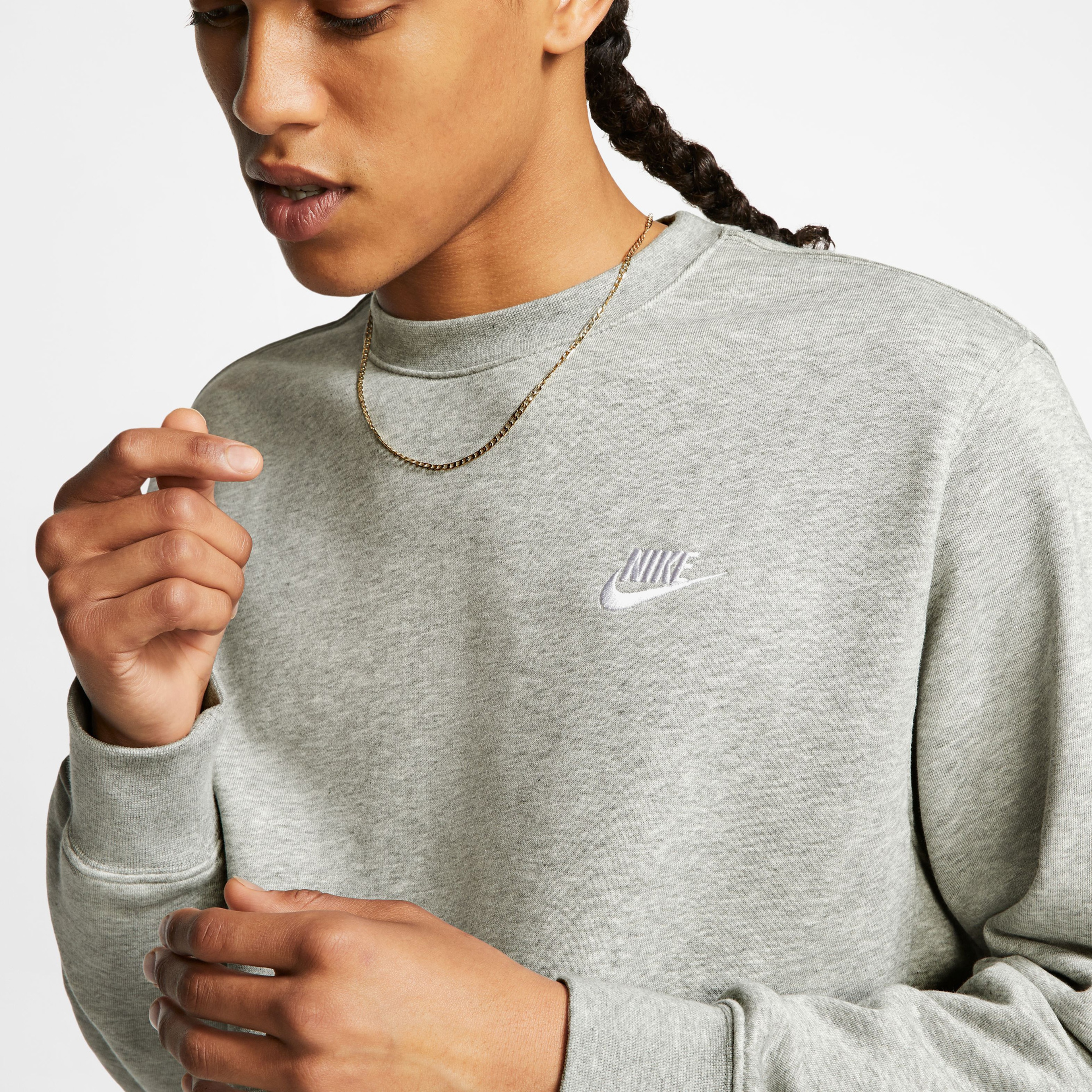 Nike Club Sportswear Erkek Gri Günlük Sweatshirt