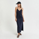 GANT Kadın Lacivert Regular Fit V Yaka Elbise