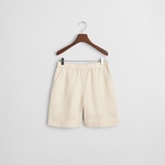 GANT Kadın Krem Relaxed Fit Keten Şort