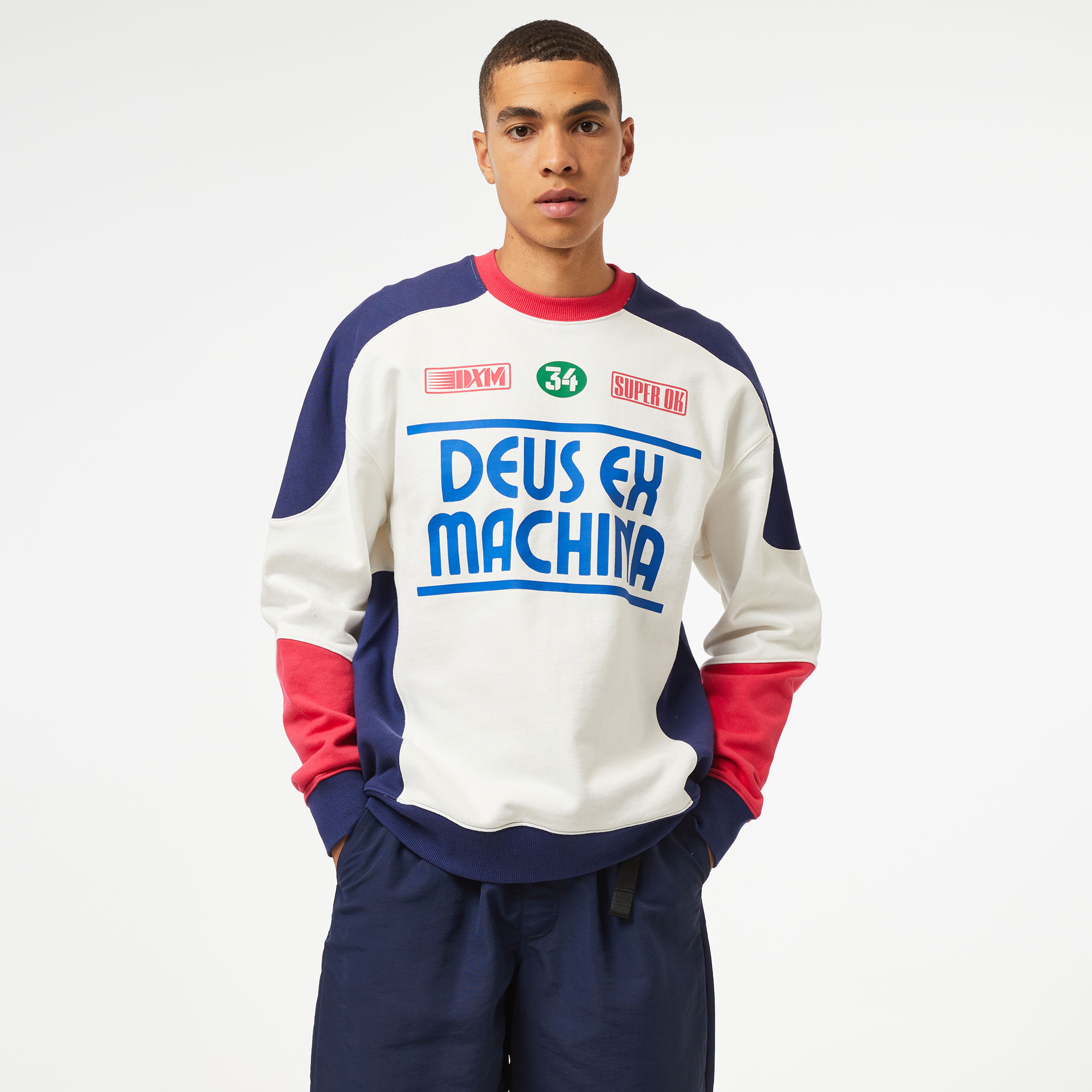 Deus Ex Machina Fixer Crew Erkek Beyaz Sweatshirt